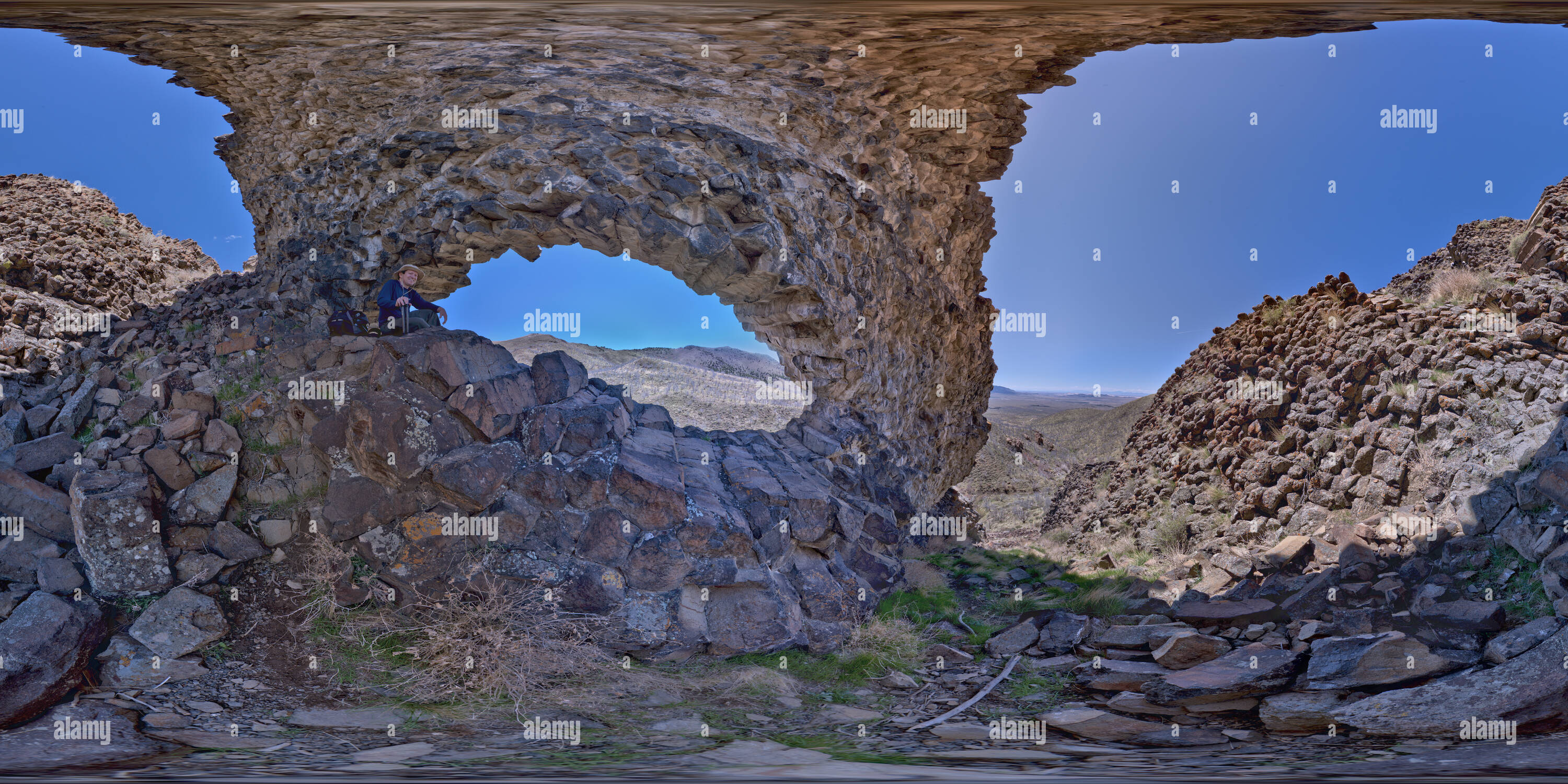 360 Grad Panorama Ansicht von Paul Bunyan Woodpile, Blick auf den Arch, Juab County, Utah