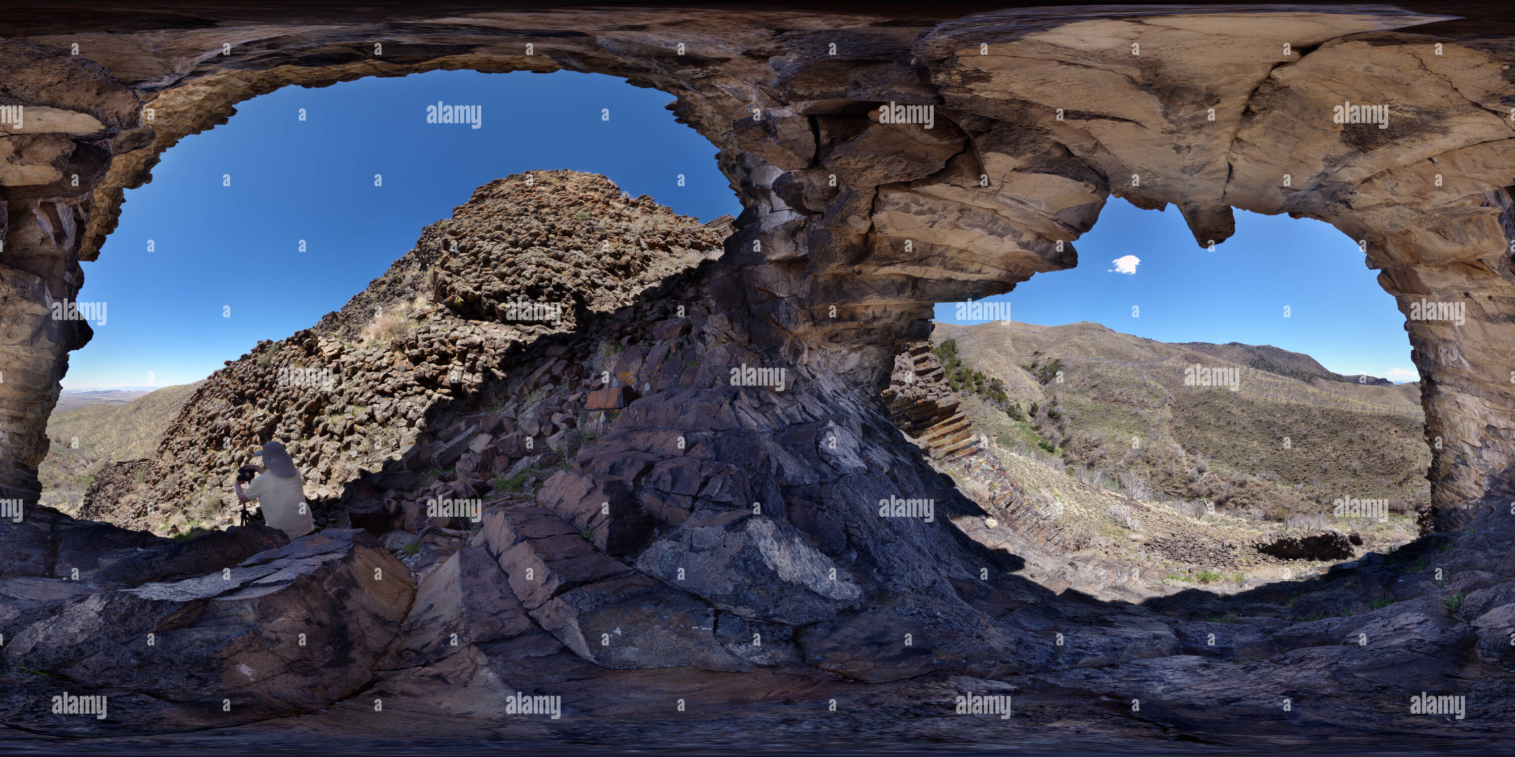 360 Grad Panorama Ansicht von Innerhalb des Bogens an Paul Bunyan Woodpile, Juab County, Utah, USA