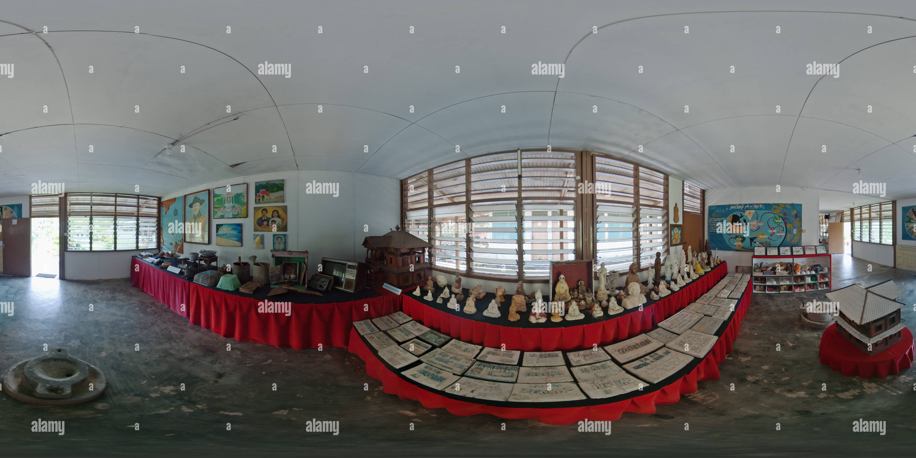 360 Grad Panorama Ansicht von Galang Insel Flüchtlingslager Museum, Batam