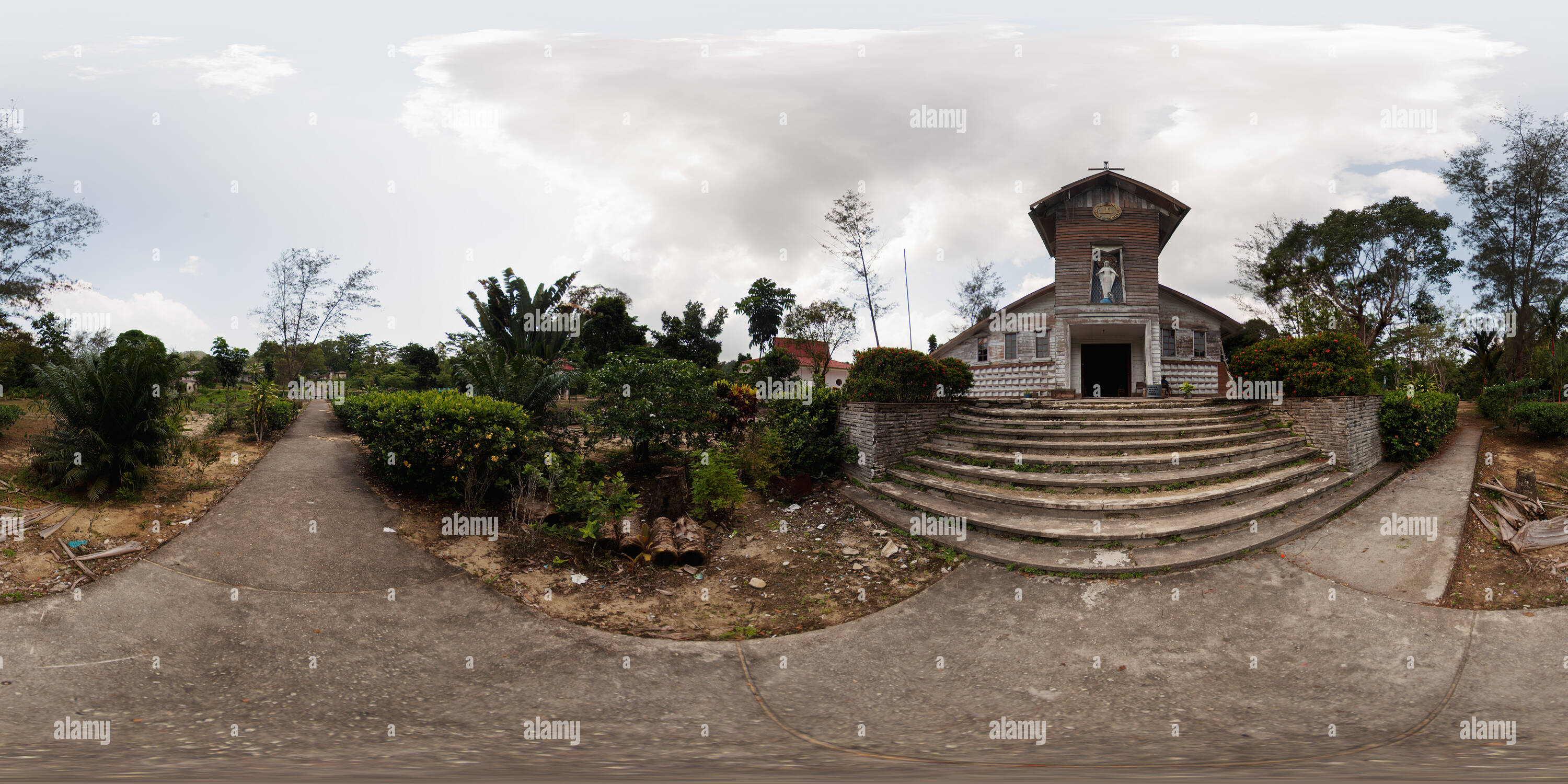 360 Grad Panorama Ansicht von Unbefleckte Empfängnis Maria Kirche, Galang Insel Flüchtlingslager, Batam