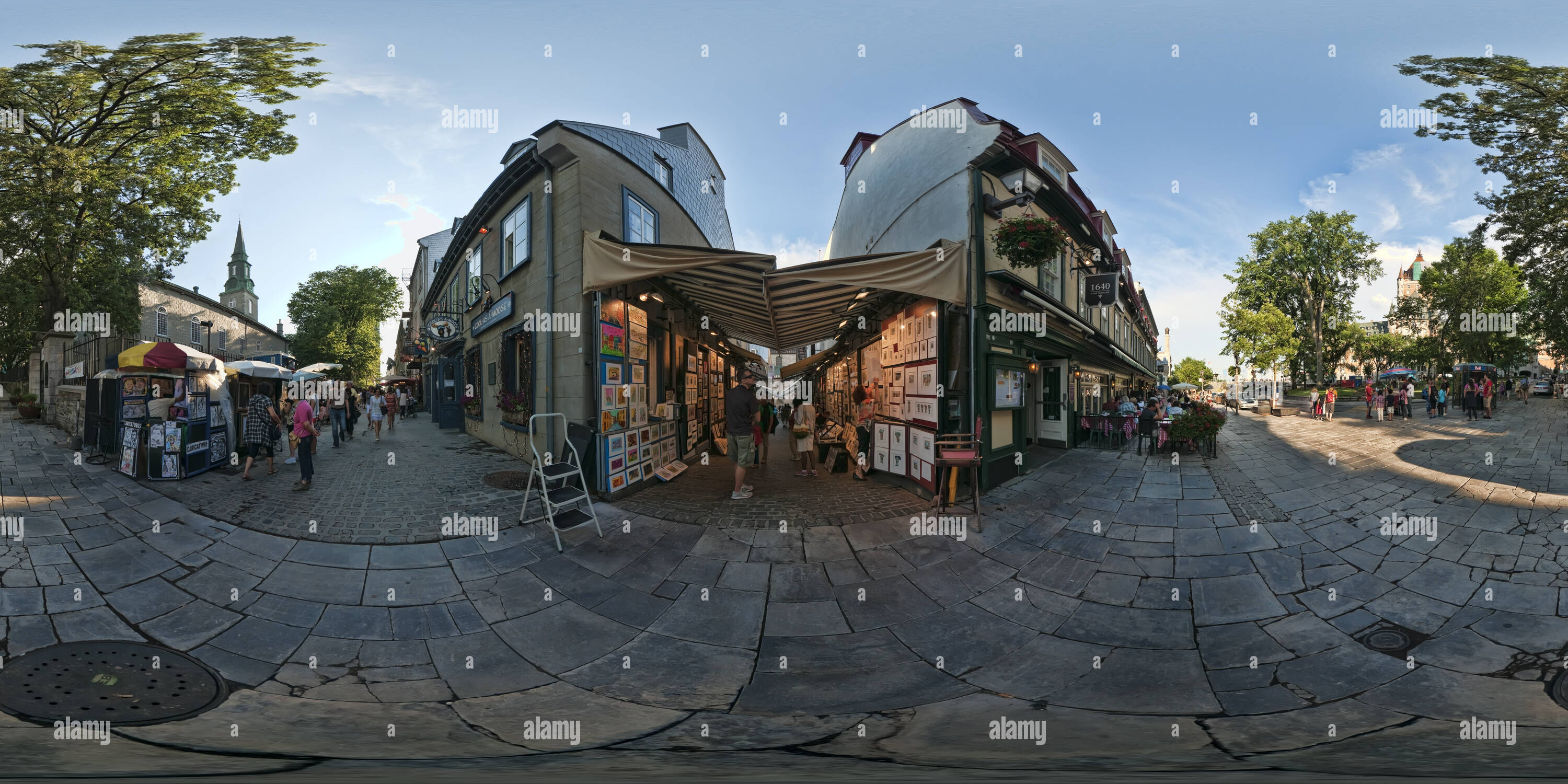 360 Grad Panorama Ansicht von Rue du Trésor - Quebec City, Quebec