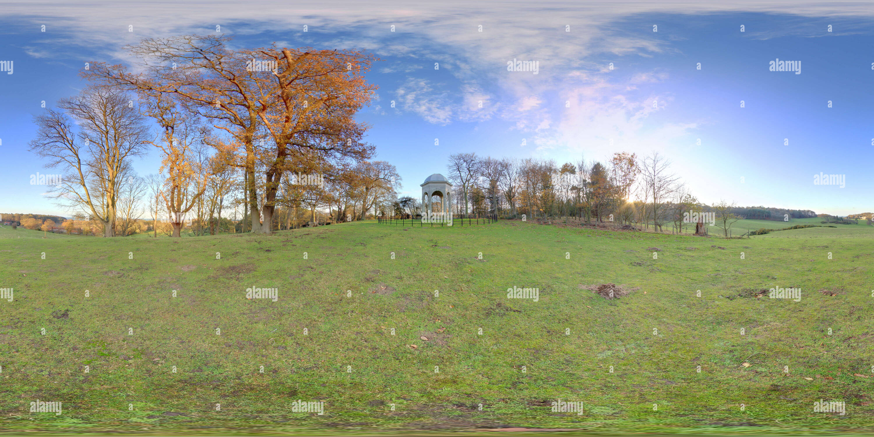 360 Grad Panorama Ansicht von Sheringham Park-Pavillon