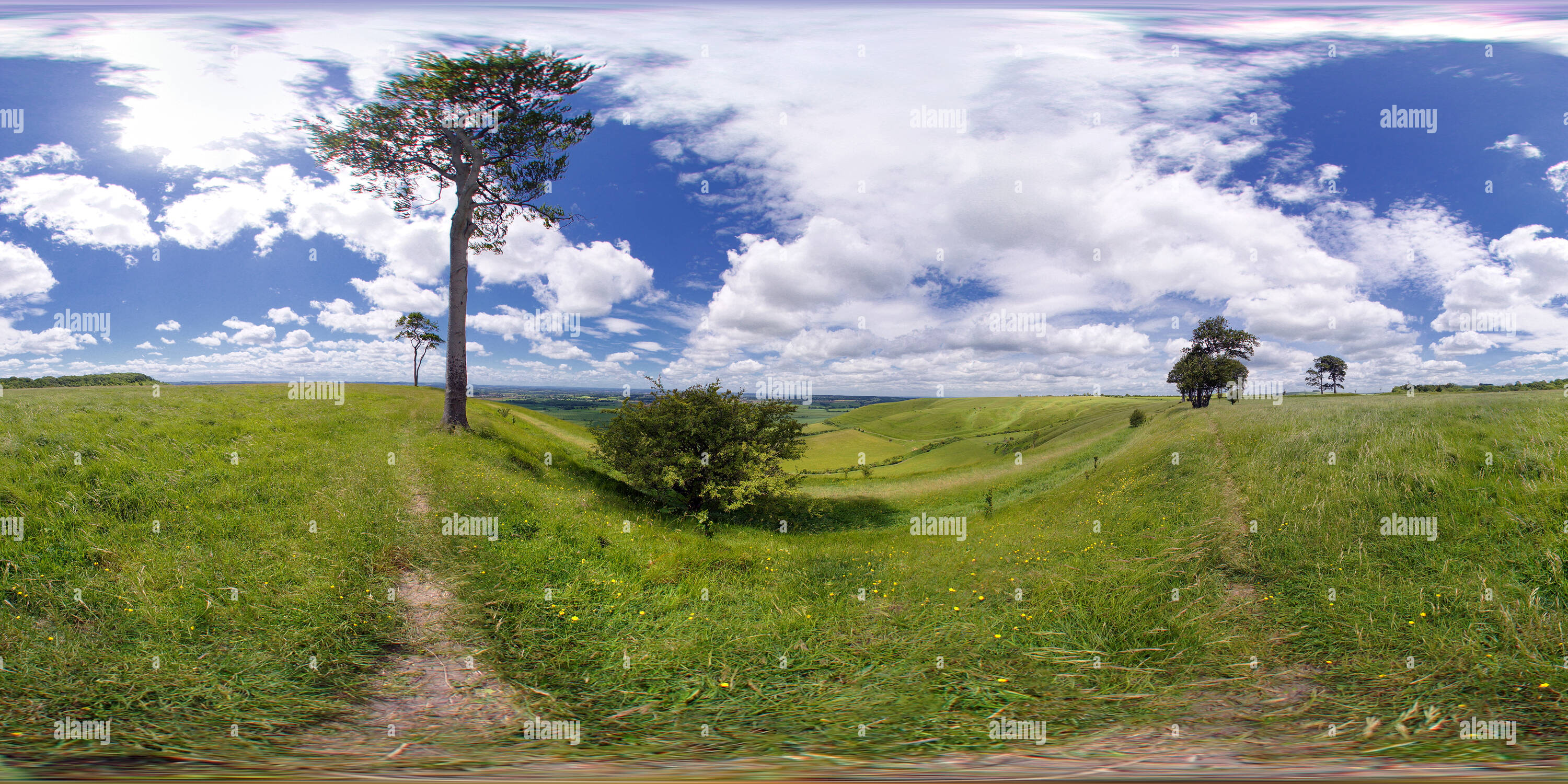 360 Grad Panorama Ansicht von Oliver's Castle, Devizes, Wiltshire. VR