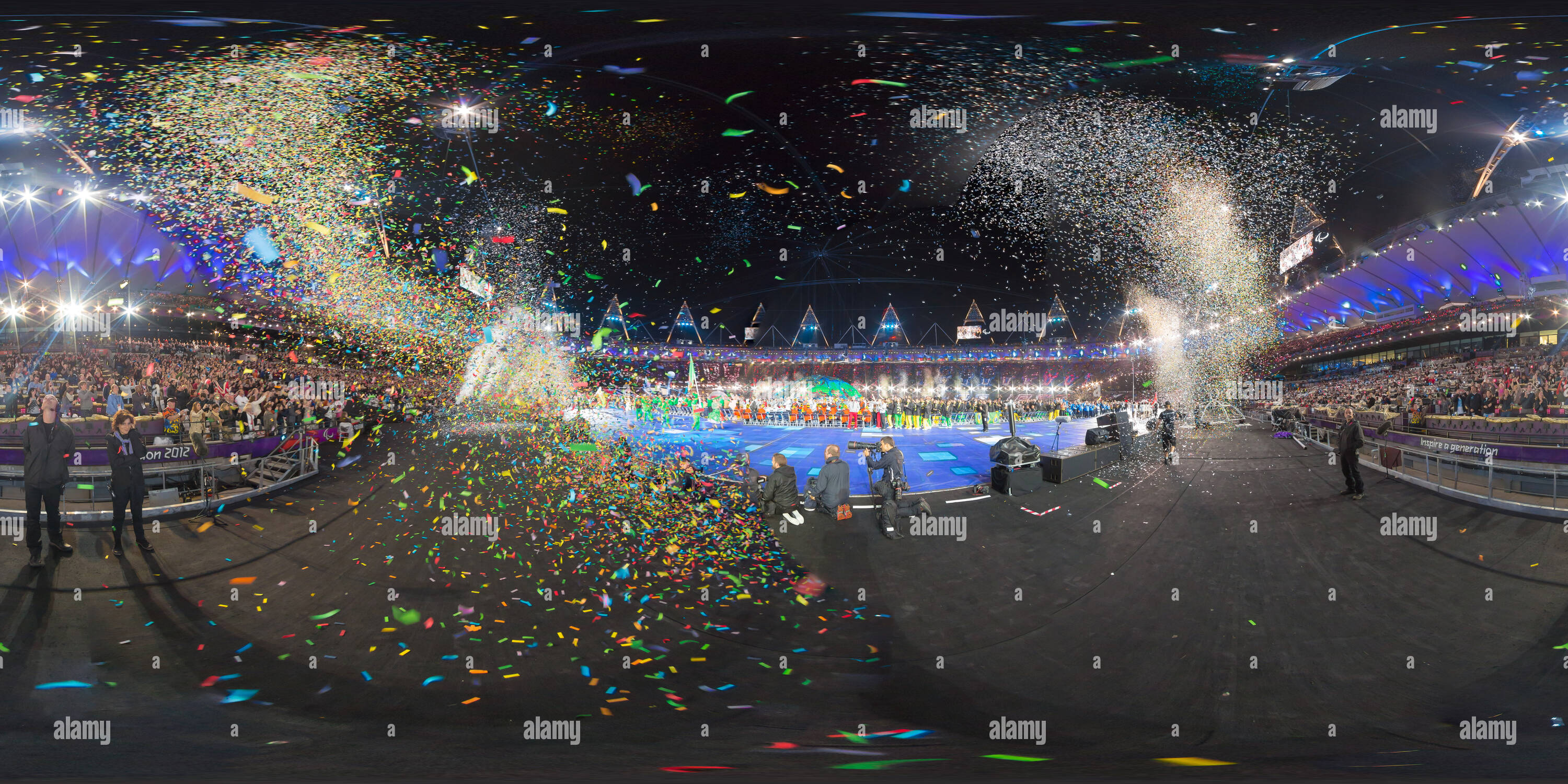 360 Grad Panorama Ansicht von London Paralympics 2012 Eröffnung 09.