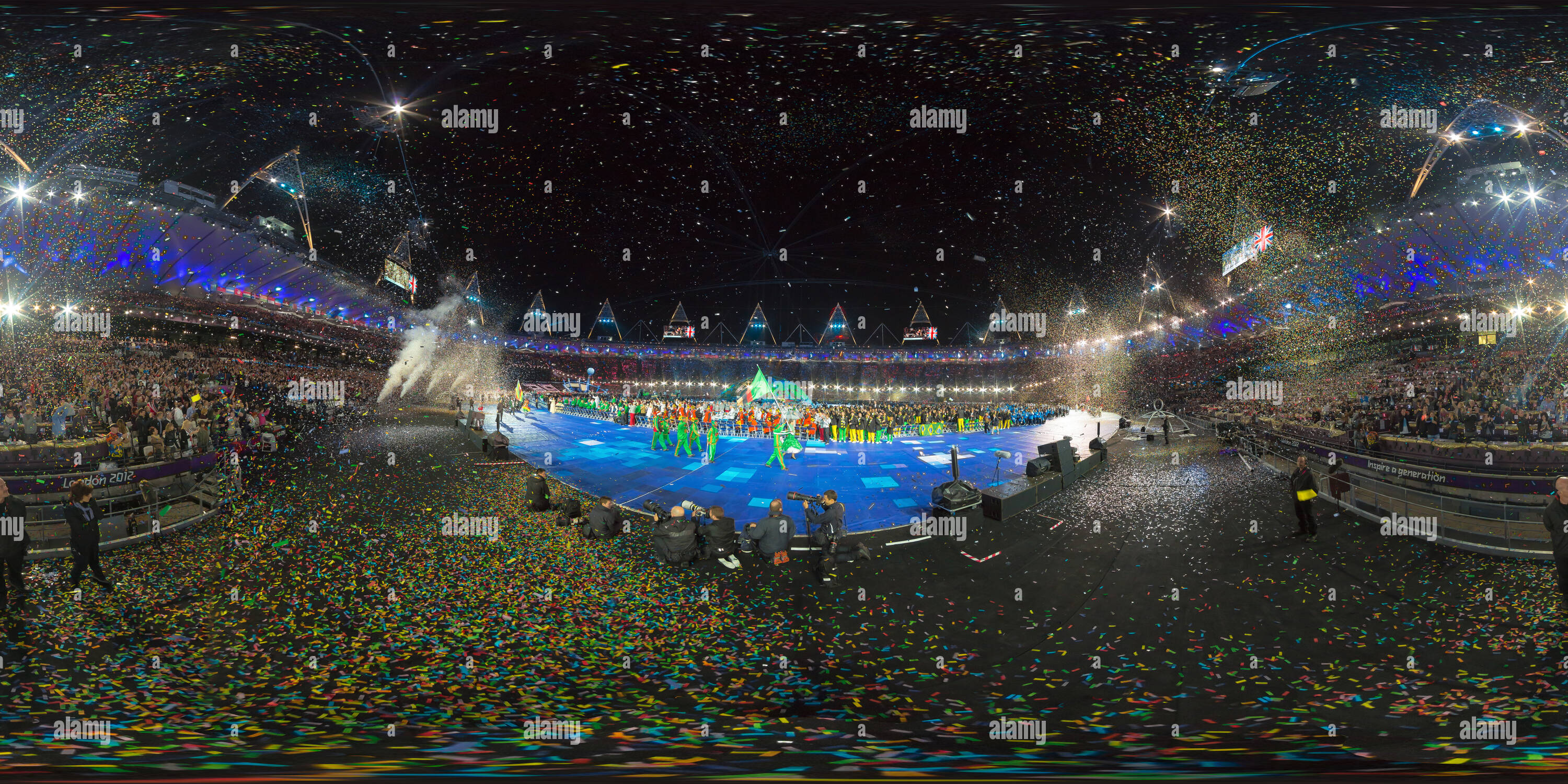 360 Grad Panorama Ansicht von London Paralympics 2012 Eröffnung 10.