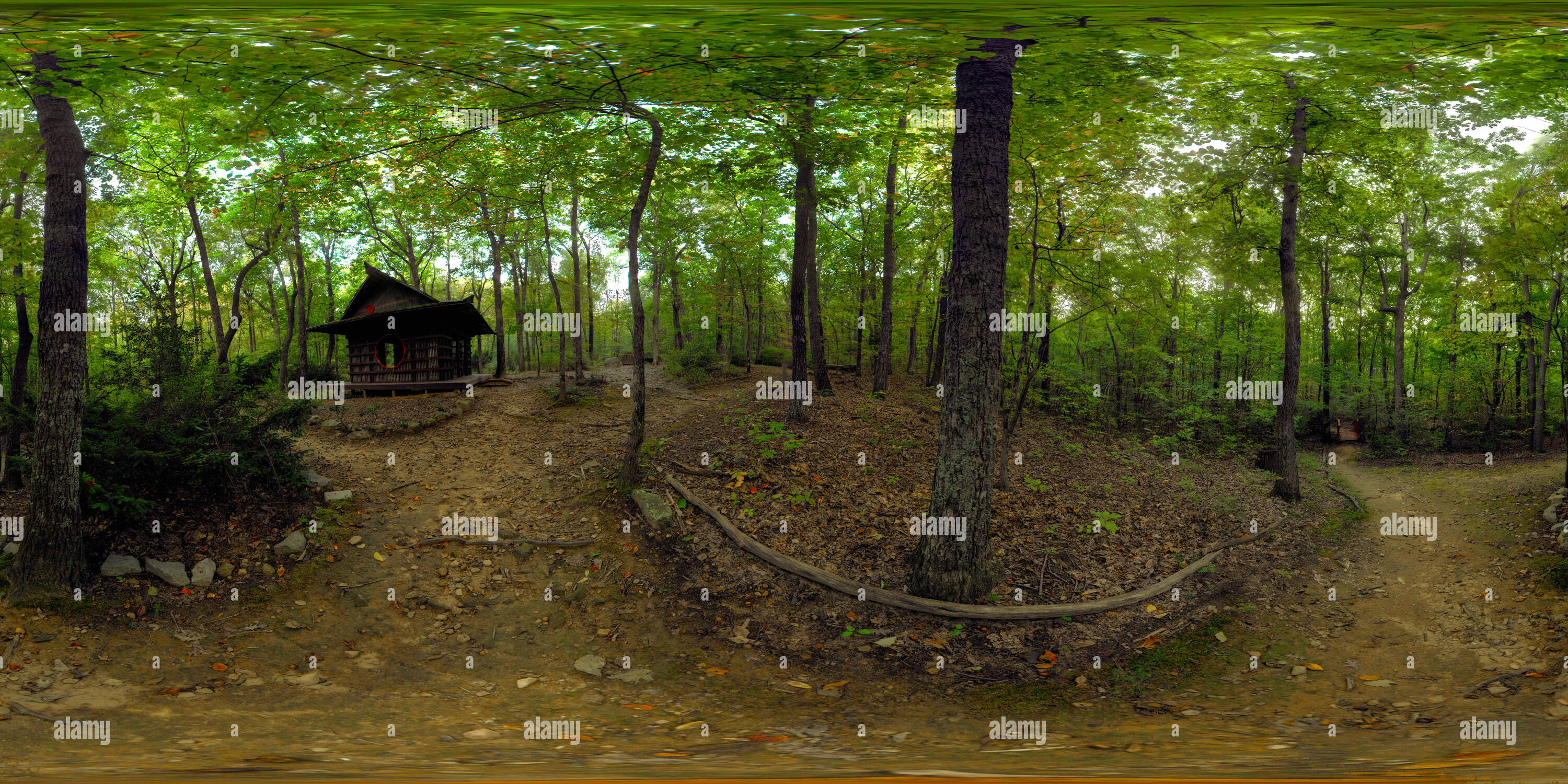 360 Grad Panorama Ansicht von Japanischer Garten - Monte Sano State Park