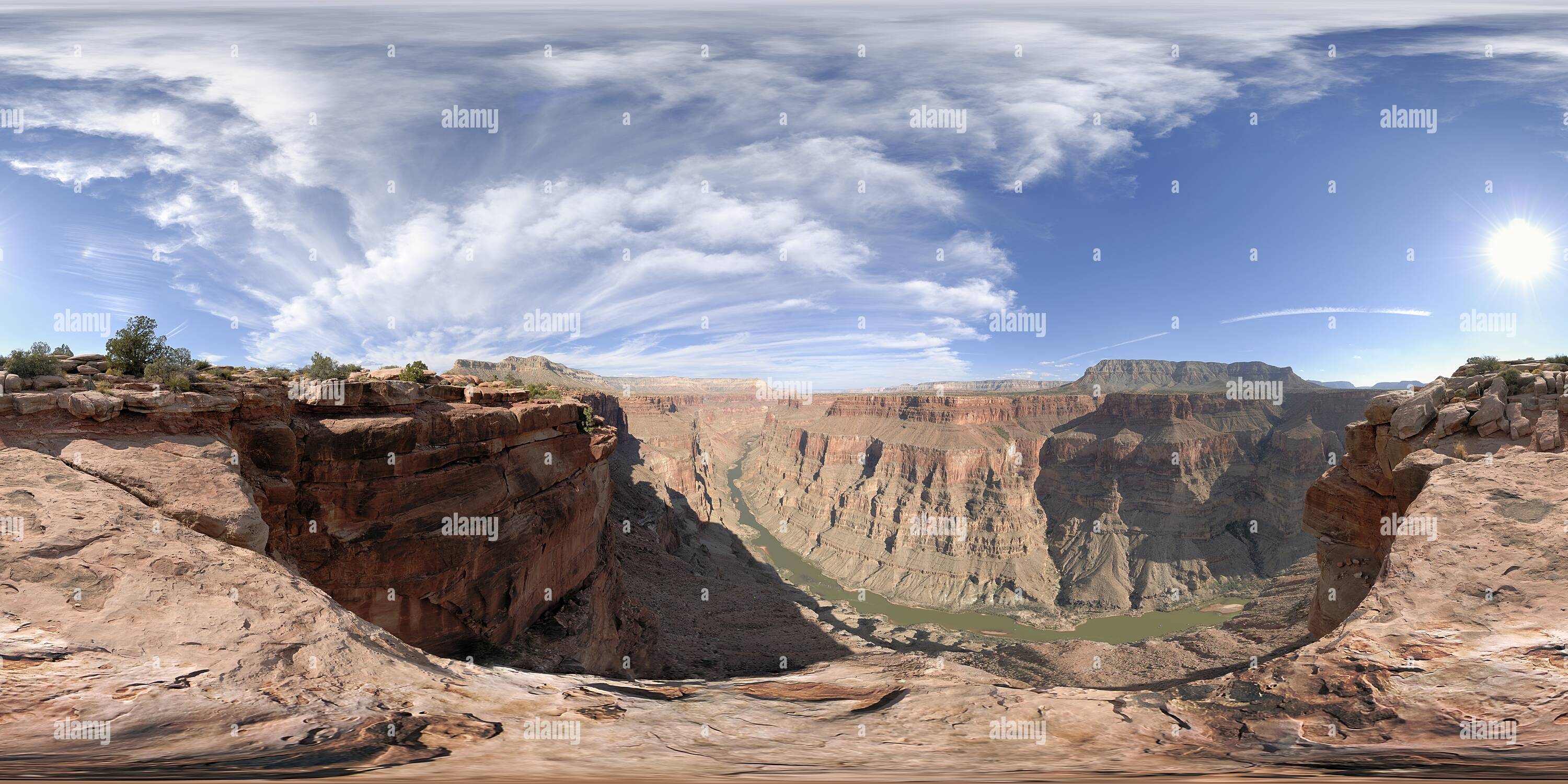 360 Grad Panorama Ansicht von Toroweap übersehen auf der Grand Canyon North Rim mit Blick nach Osten