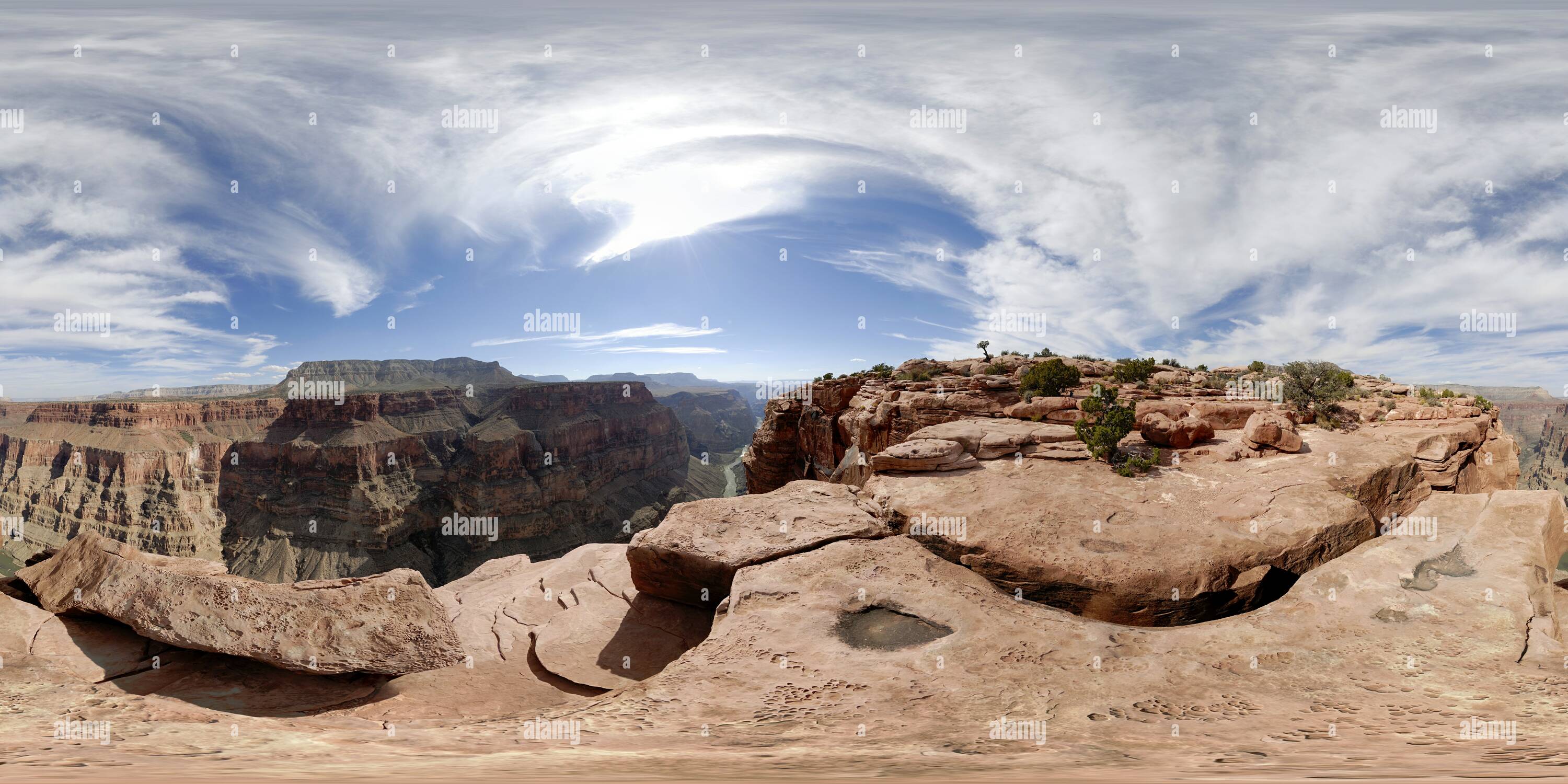360 Grad Panorama Ansicht von Toroweap übersehen auf der Grand Canyon North Rim nach Süden