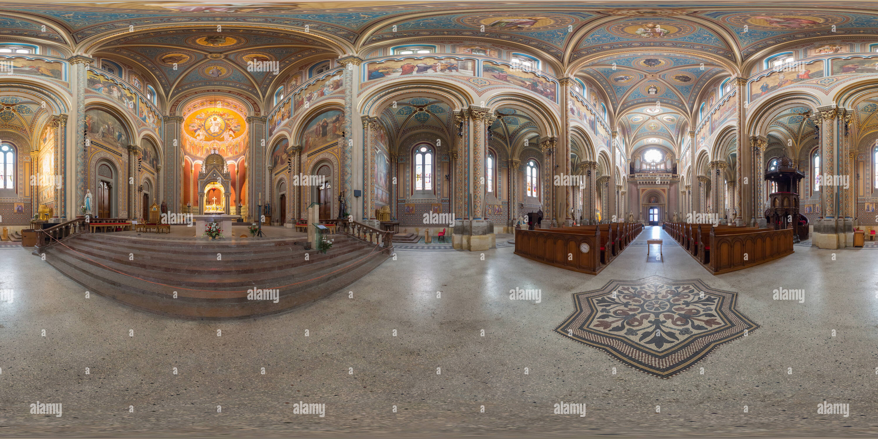 360 Grad Panorama Ansicht von Kirche der hll. Cyrill und Methodius in Karlin, Prag