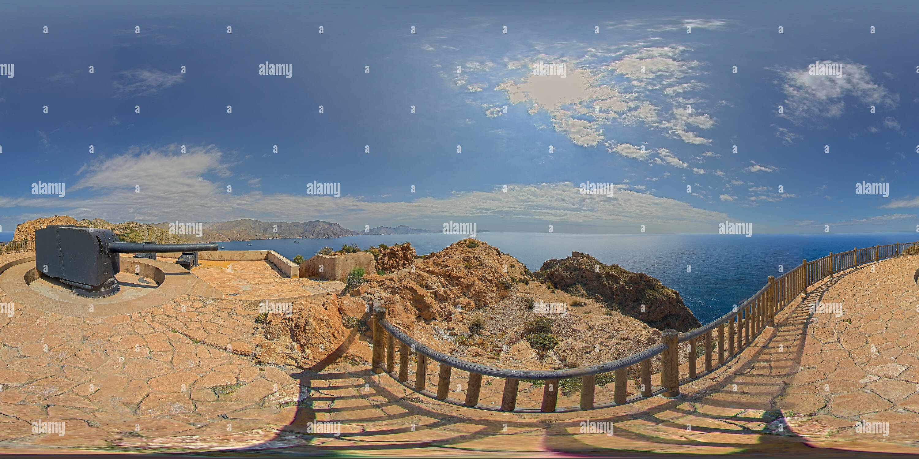 360 Grad Panorama Ansicht von Batería de Castillitos de Cabo Tiñoso