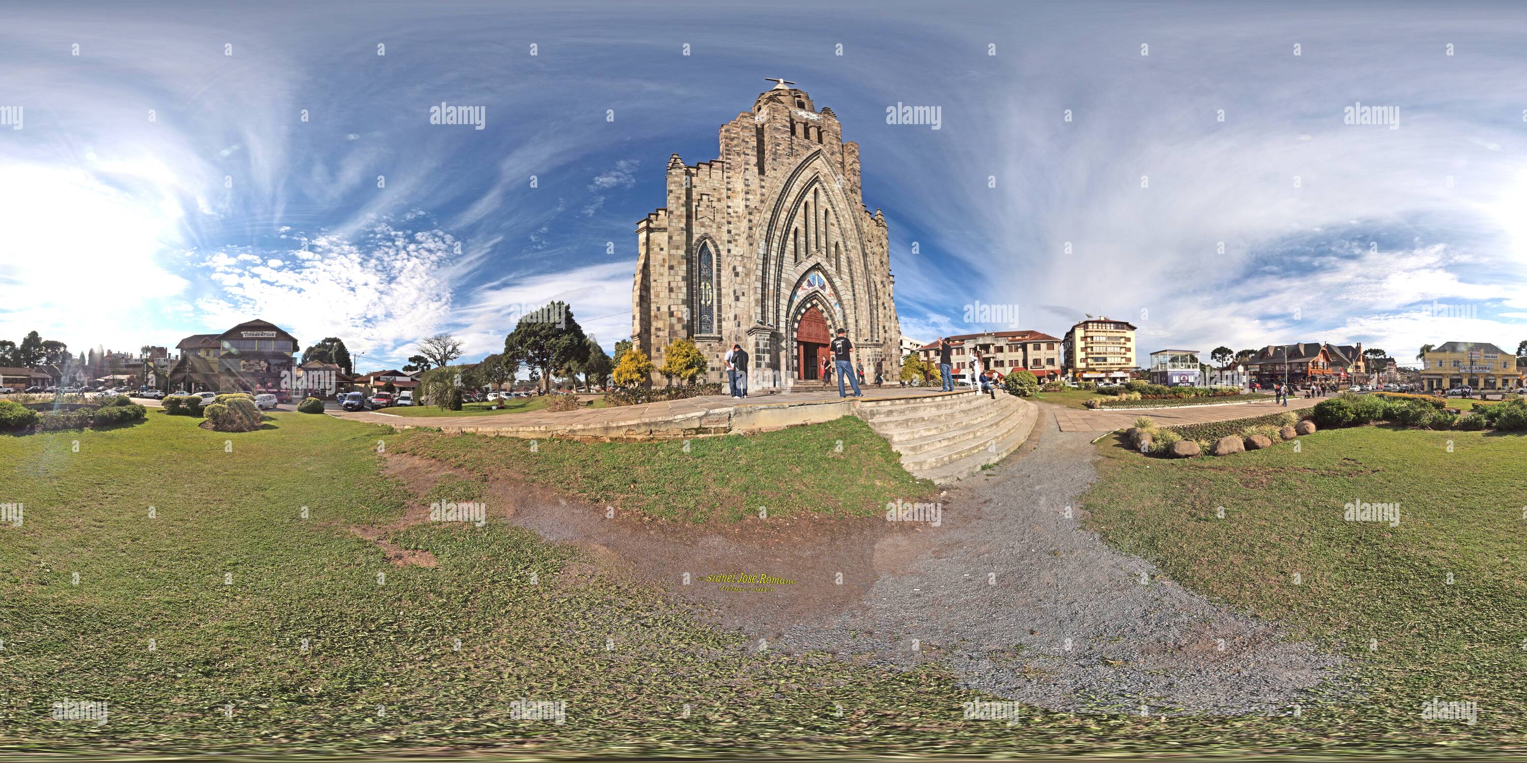 360 Grad Panorama Ansicht von Igreja Matriz - Catedral de Pedra - Canela - RS-Brasil