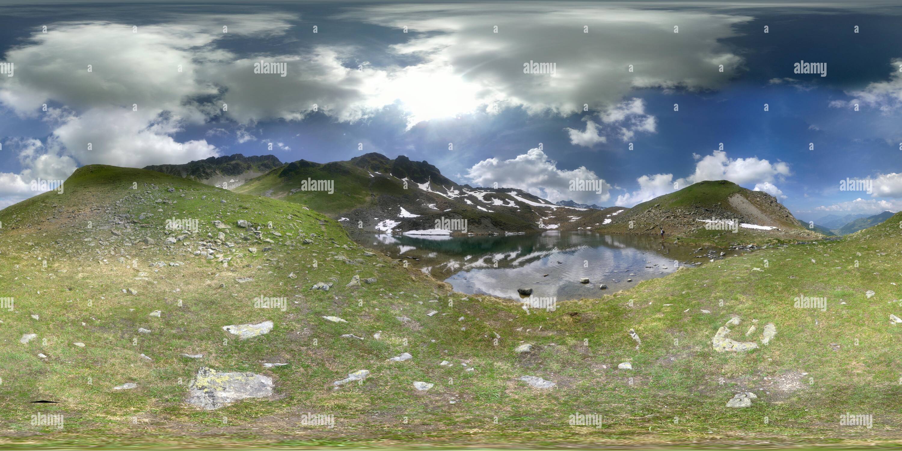 360 Grad Panorama Ansicht von 20130715 See auf dem Weg zwischen St. Antönien Joch und Gafierjoch