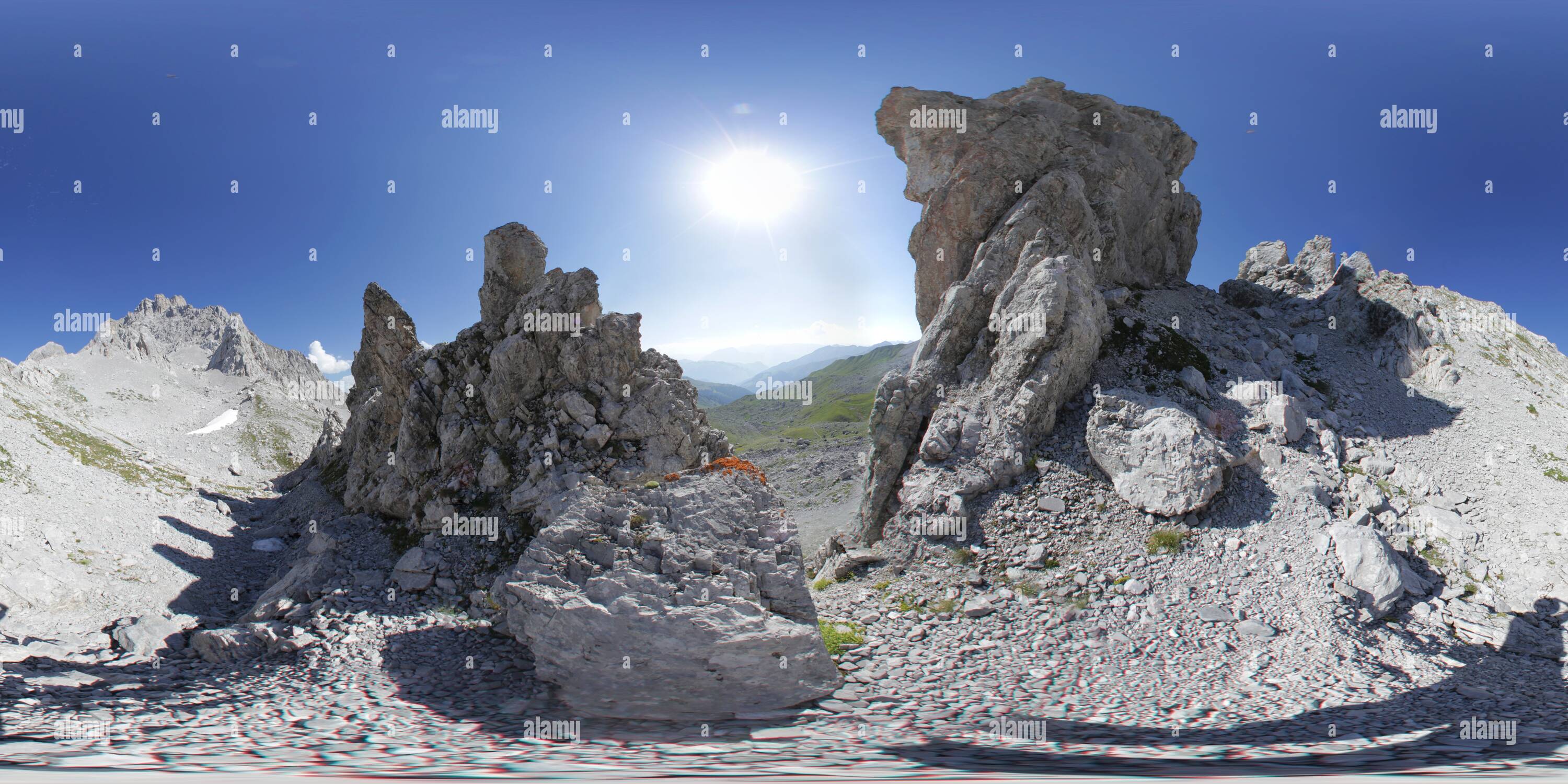 360 Grad Panorama Ansicht von Drusator, St.Antoenien, Schweiz