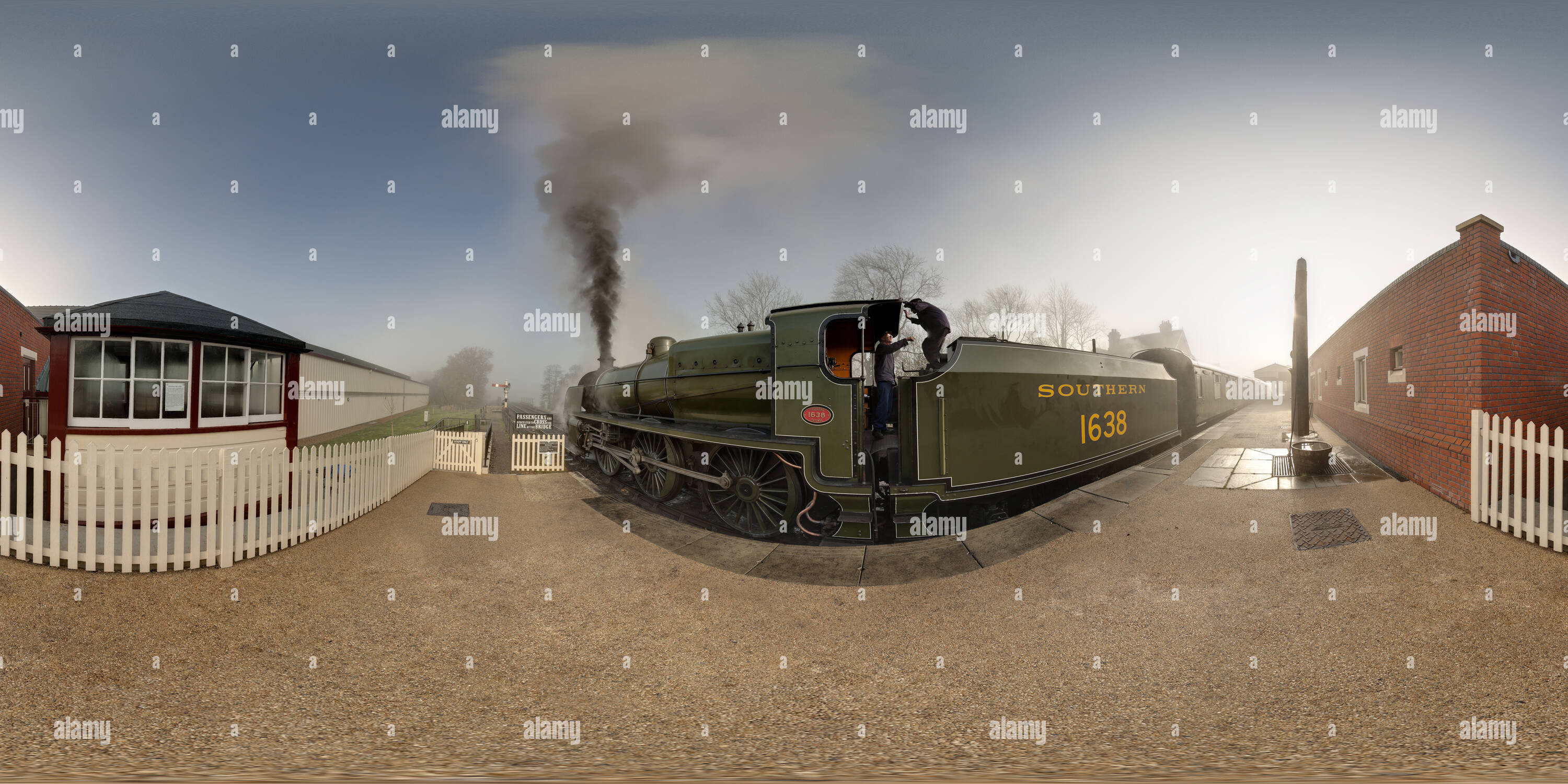 360 Grad Panorama Ansicht von An der Südlichen 1638 Bluebell Railway, UK