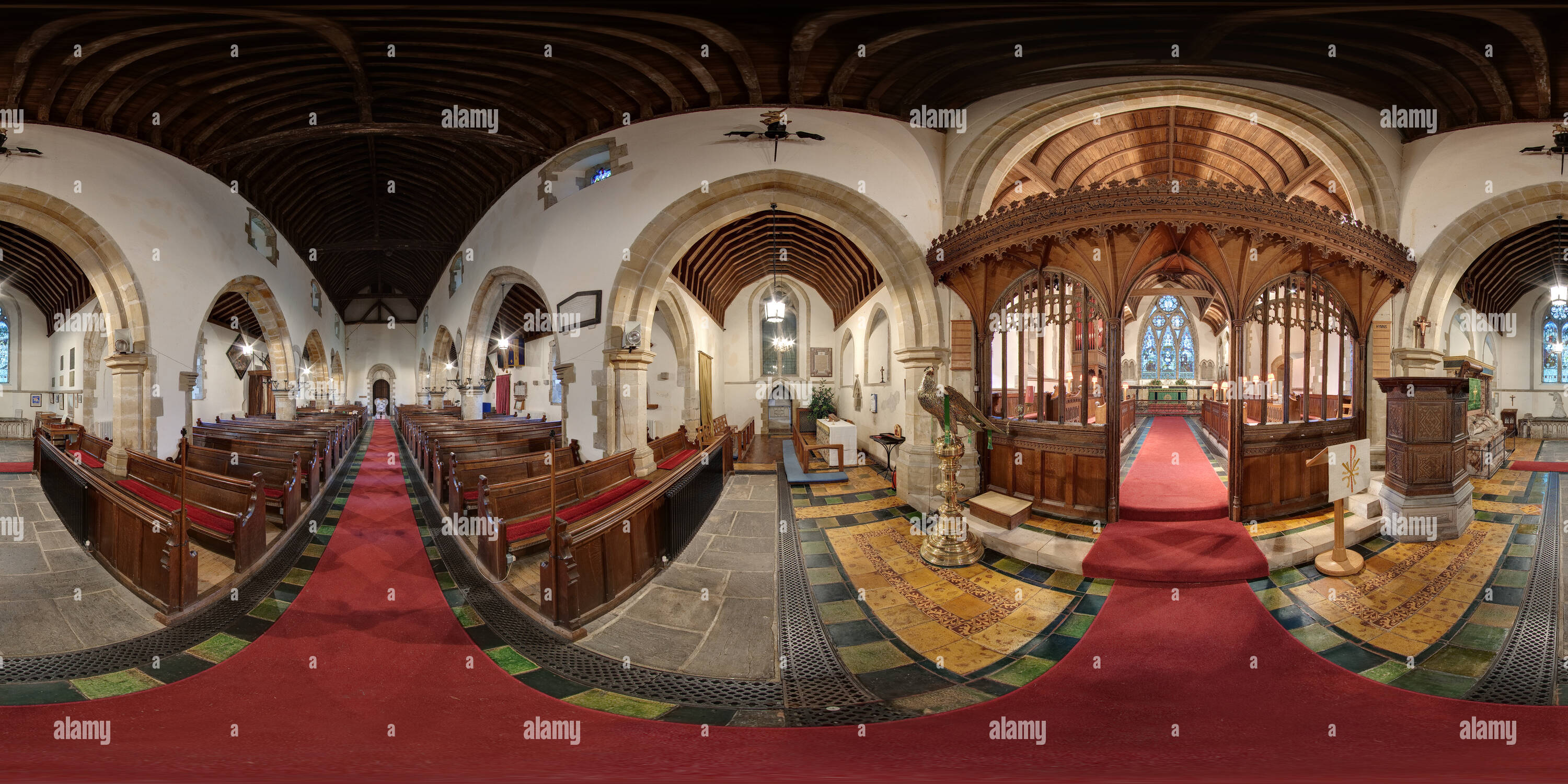 360 Grad Panorama Ansicht von St Andrews und die hl. Jungfrau Maria Kirche, Fletching East Sussex