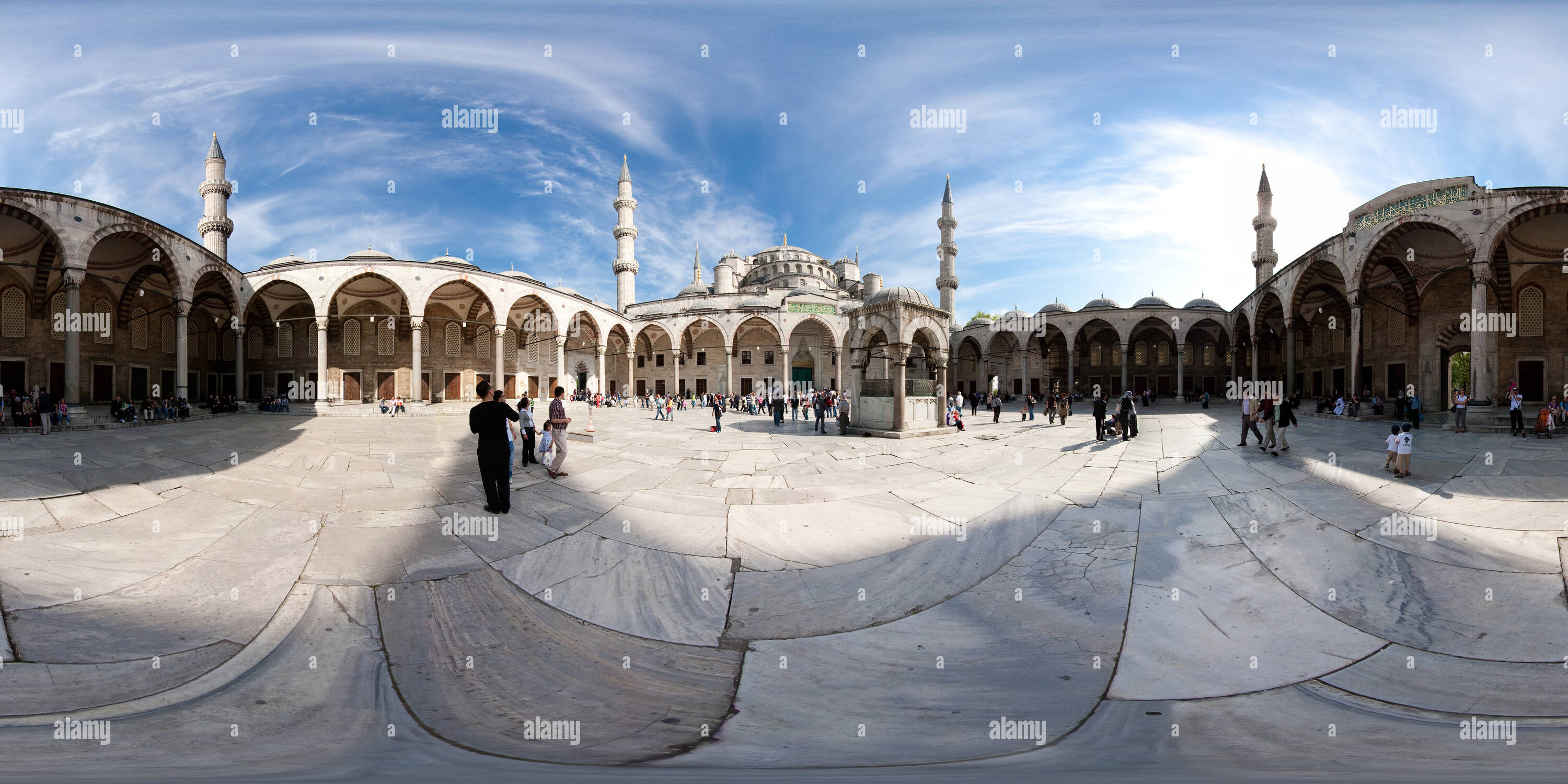 360 Grad Panorama Ansicht von Sultan Ahmed (Blaue Moschee) Innenhof