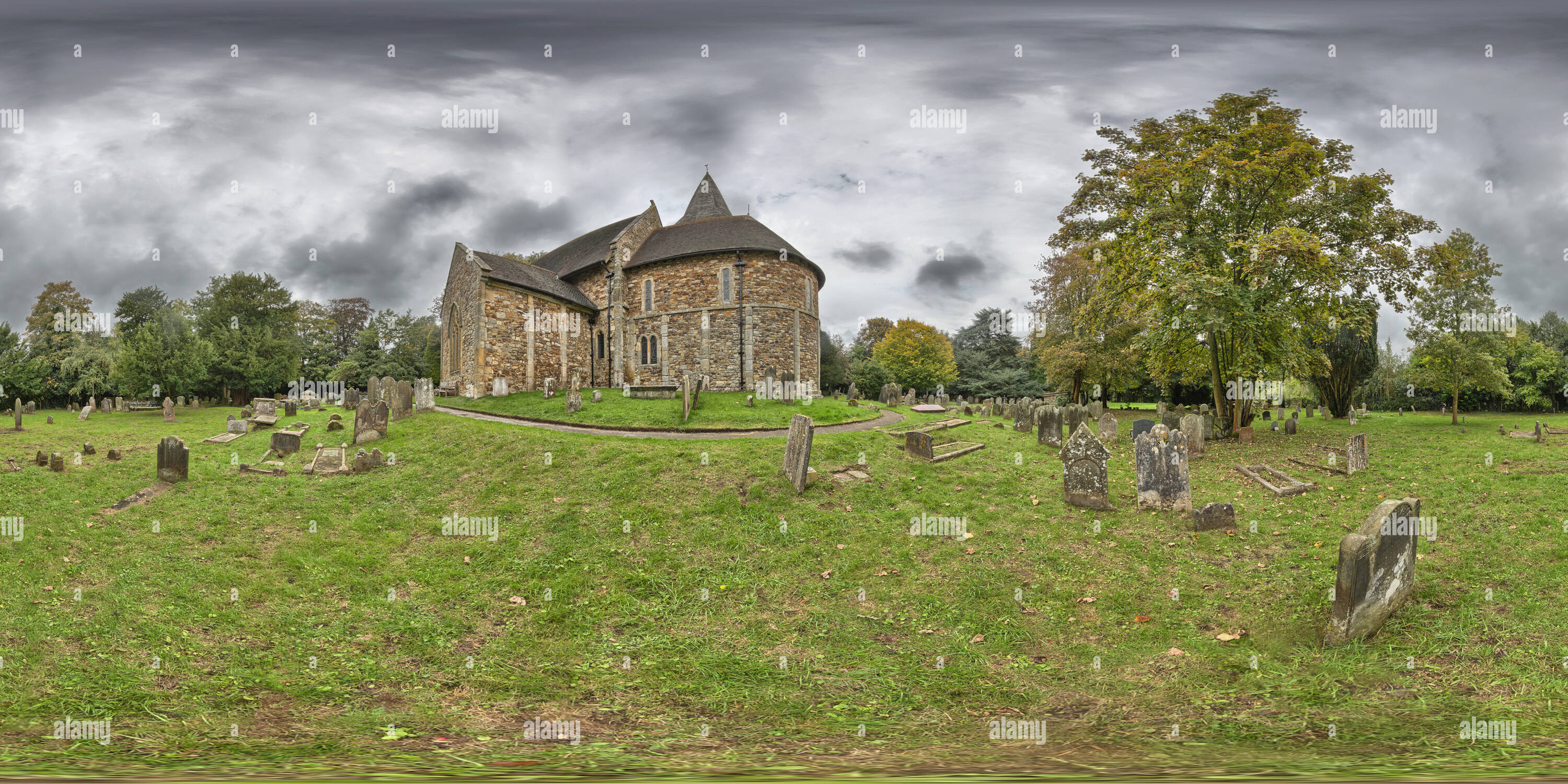 360 Grad Panorama Ansicht von St Nicholas' Church, Wert, W Sussex