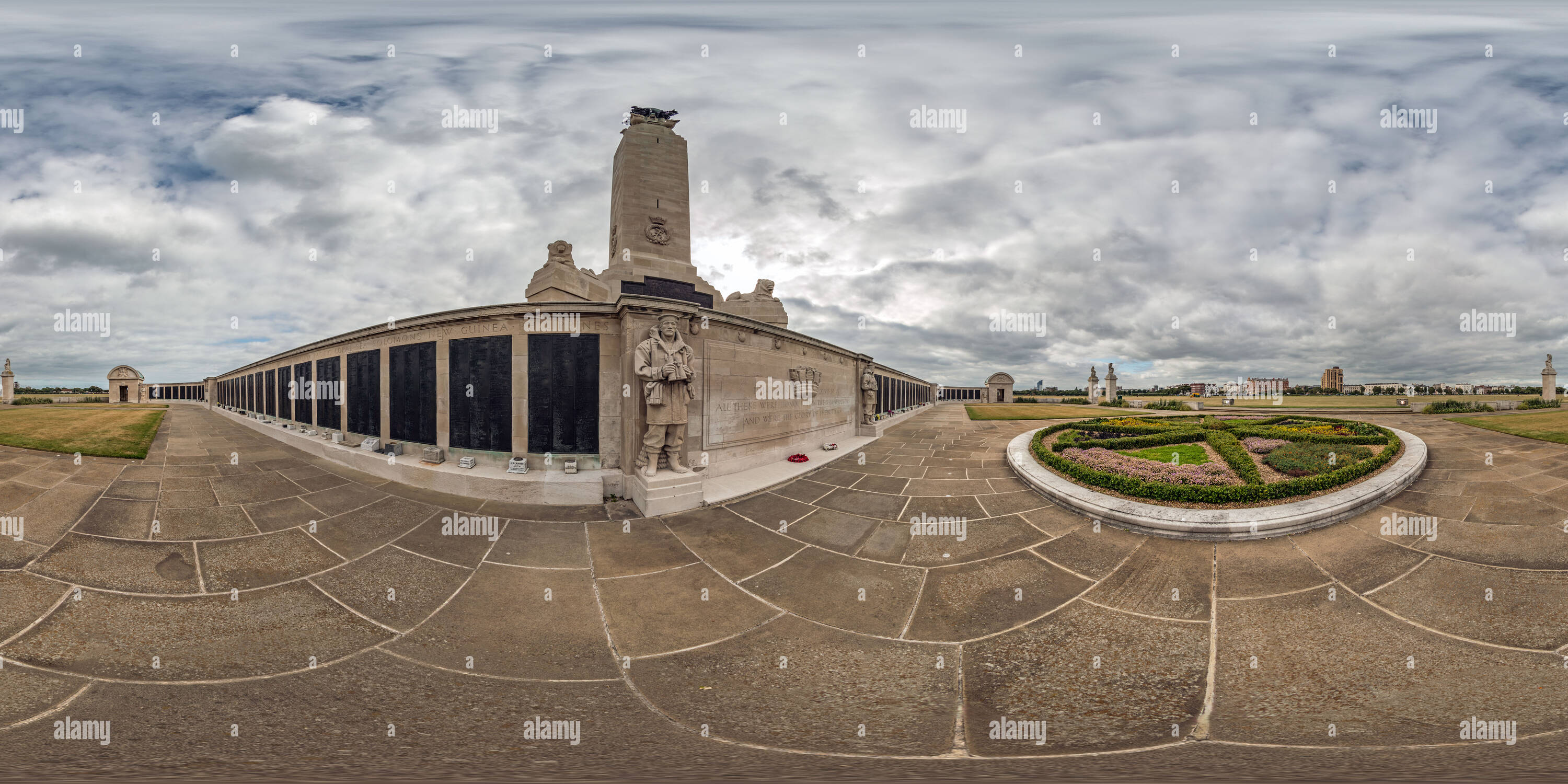 360 Grad Panorama Ansicht von Portsmouth Naval Memorial, Southsea