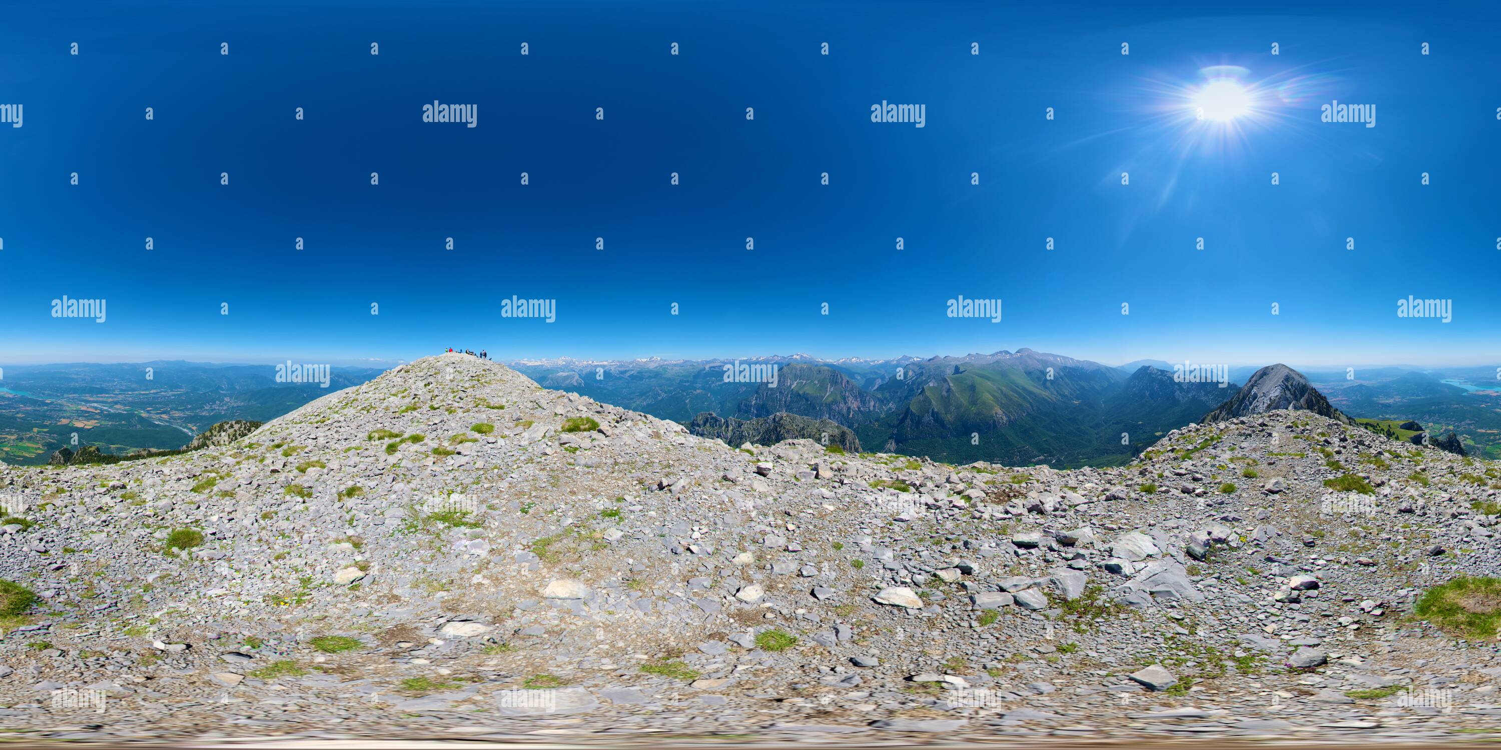 360 Grad Panorama Ansicht von Peña Montañesa (2.294 m) - pirineos - Aragon - Spanien