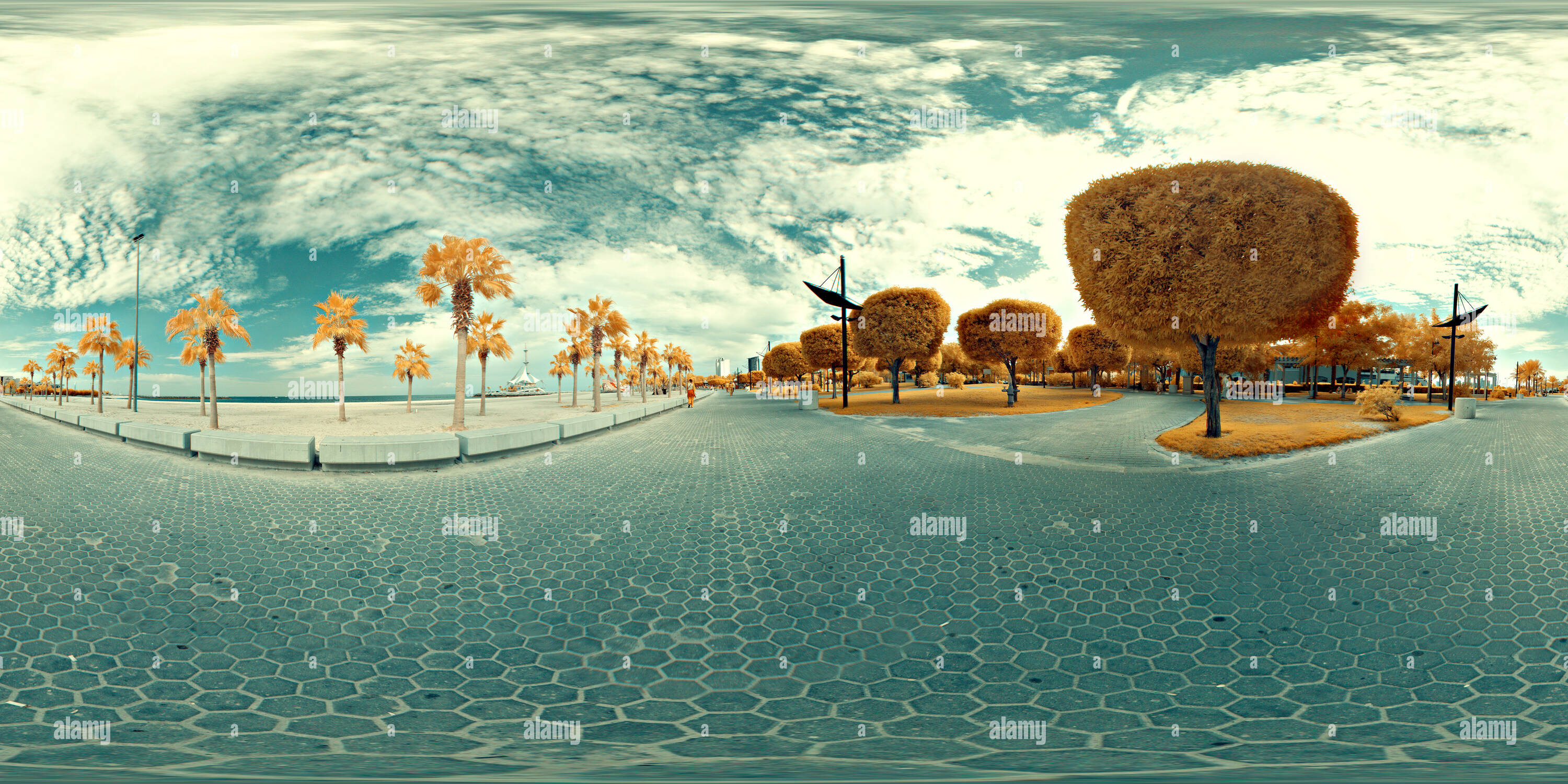 360 Grad Panorama Ansicht von Salmiya Meer in IR