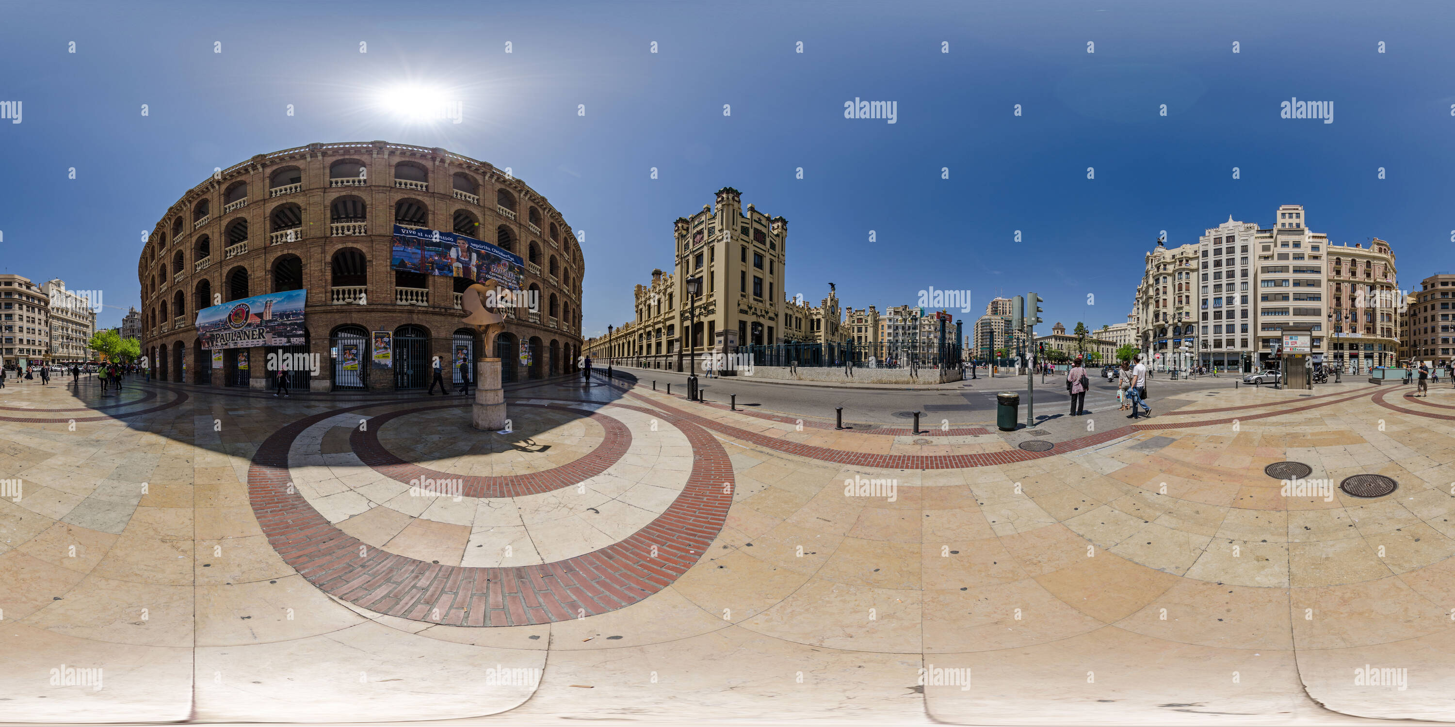 360 Grad Panorama Ansicht von Plaza de Toros, Valencia