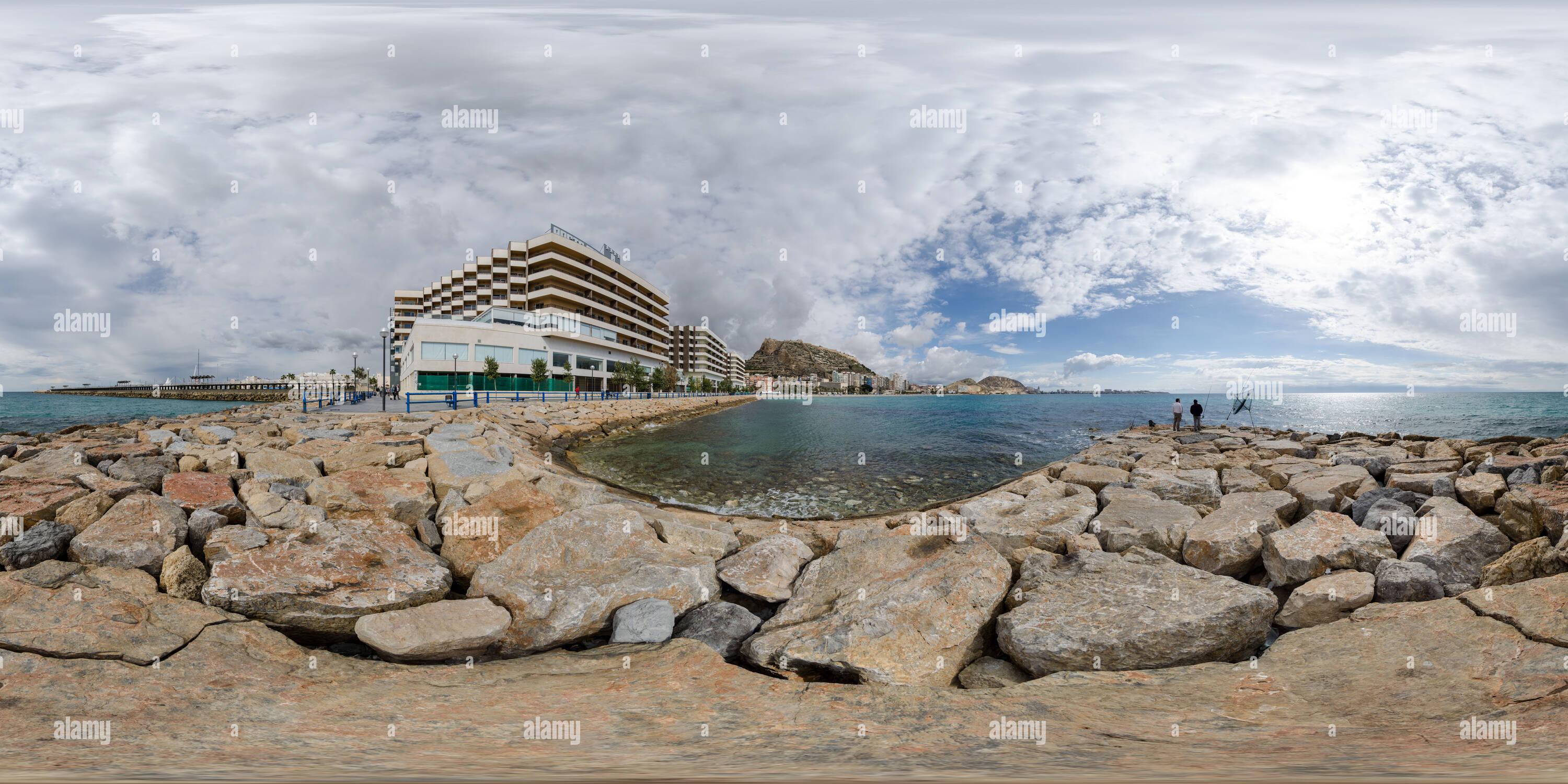 360 Grad Panorama Ansicht von Am Meer, Alicante