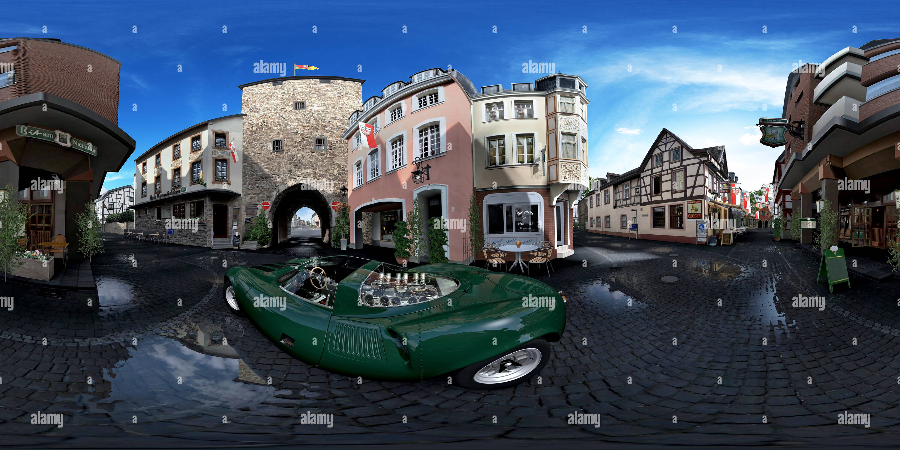 360 Grad Panorama Ansicht von Gran Turismo 5 - Jaguar in den Straßen am Ahrweilier