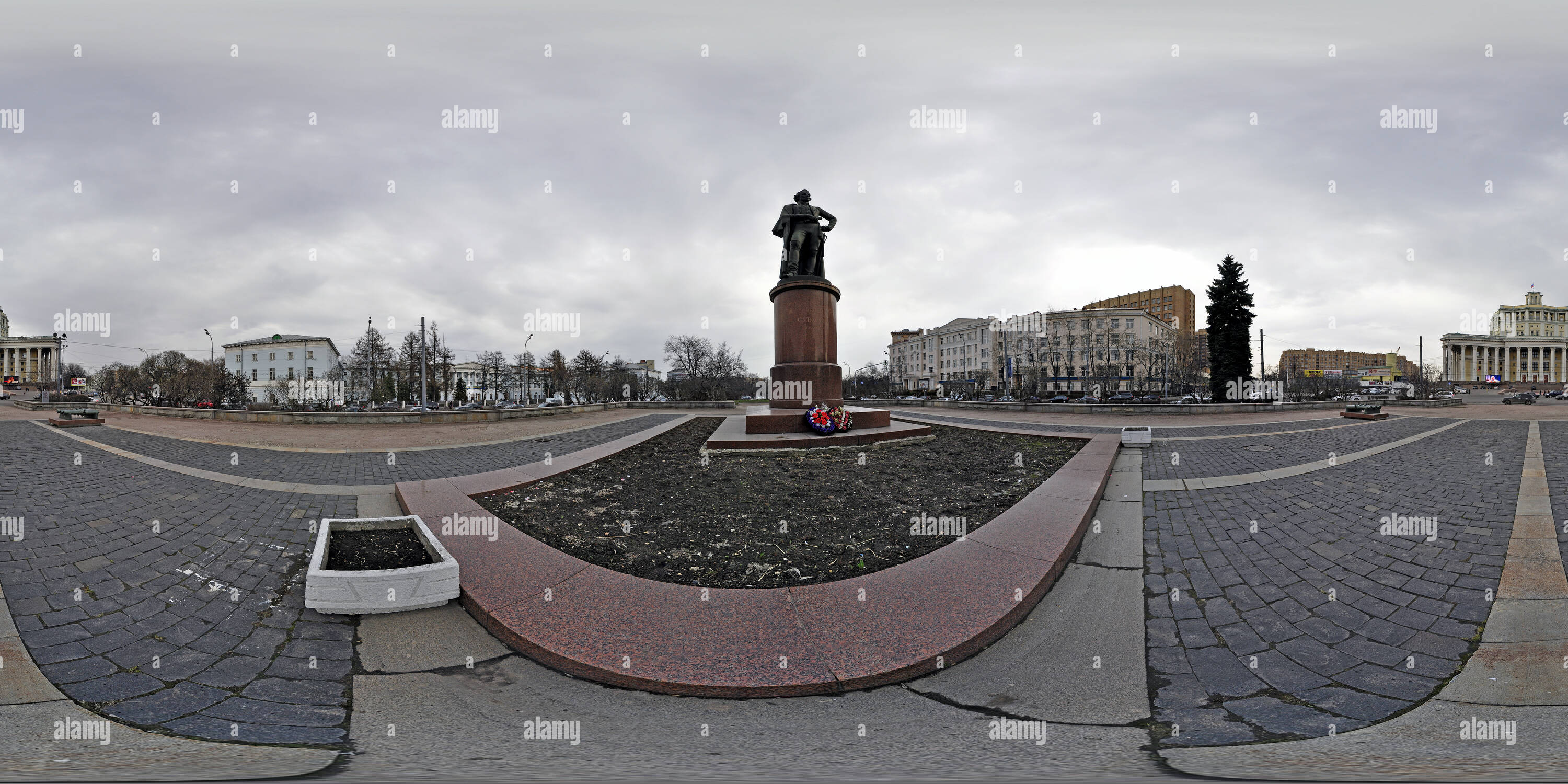 360 Grad Panorama Ansicht von Denkmal für Suworow - Moskau