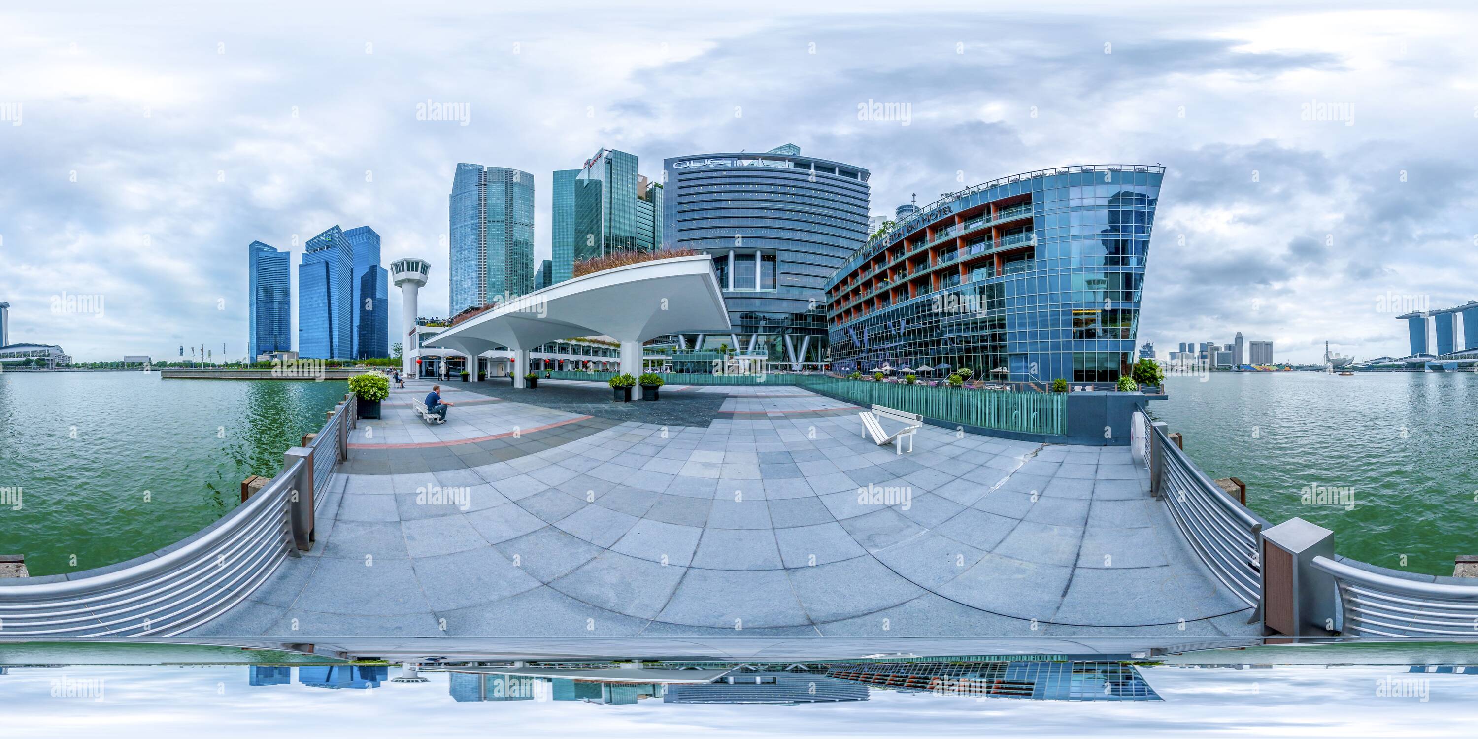 360 Grad Panorama Ansicht von Das Fullerton Bay Hotel