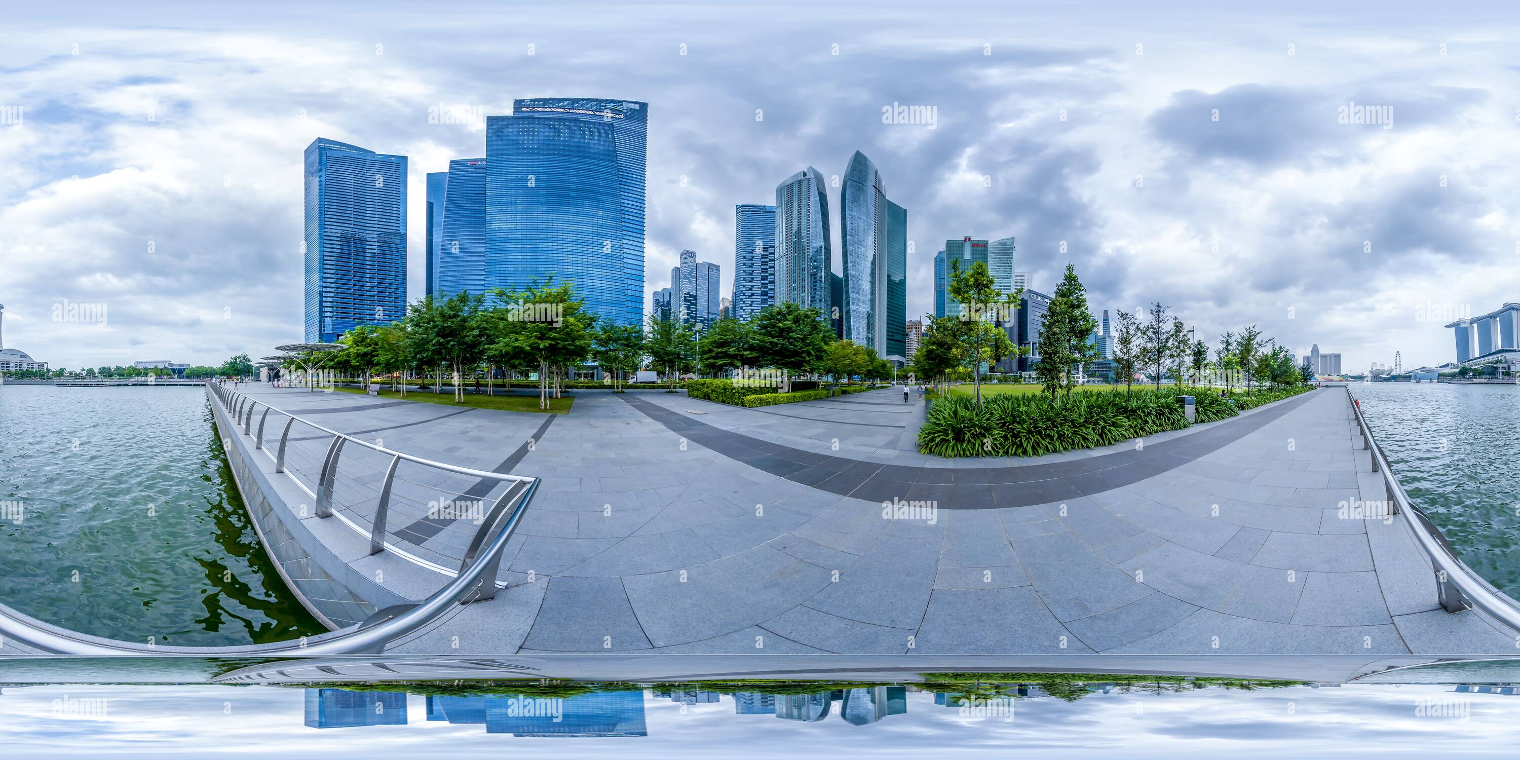 360 Grad Panorama Ansicht von Finanzzentrum Marina Bay