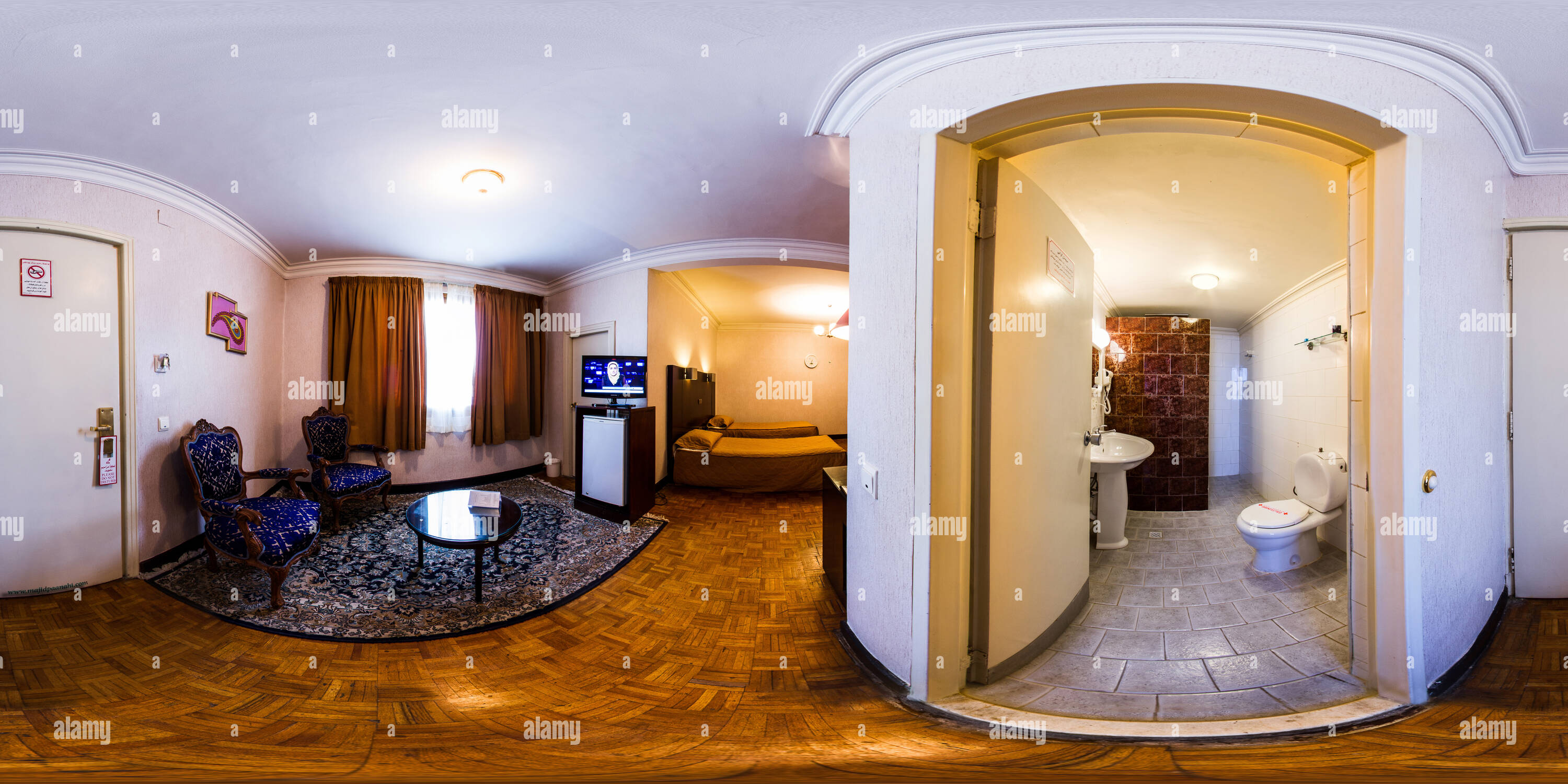 360 Grad Panorama Ansicht von Hotel mashhad Zimmer 07.