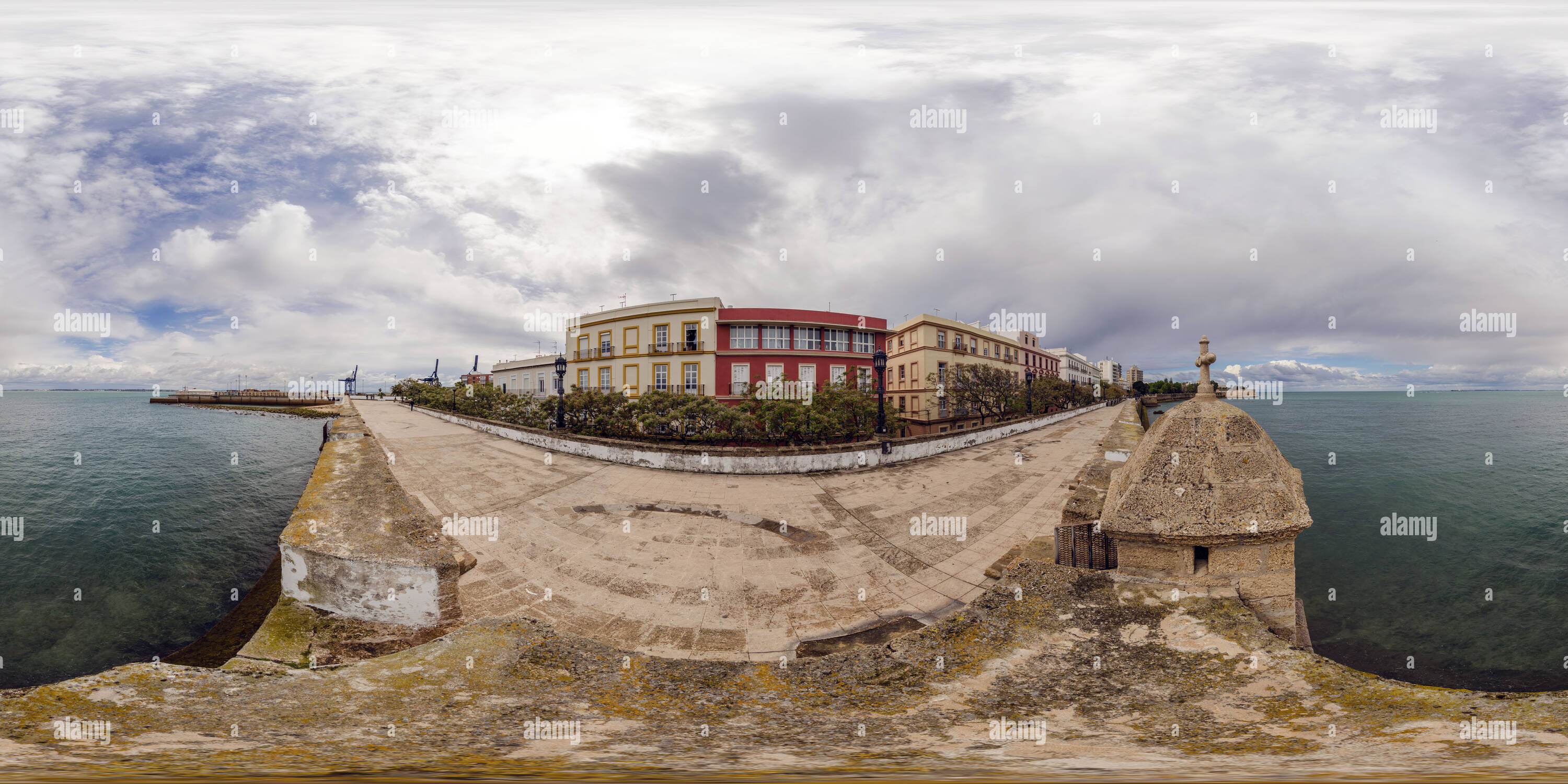 360 Grad Panorama Ansicht von Murallas de San Carlos, Cadiz