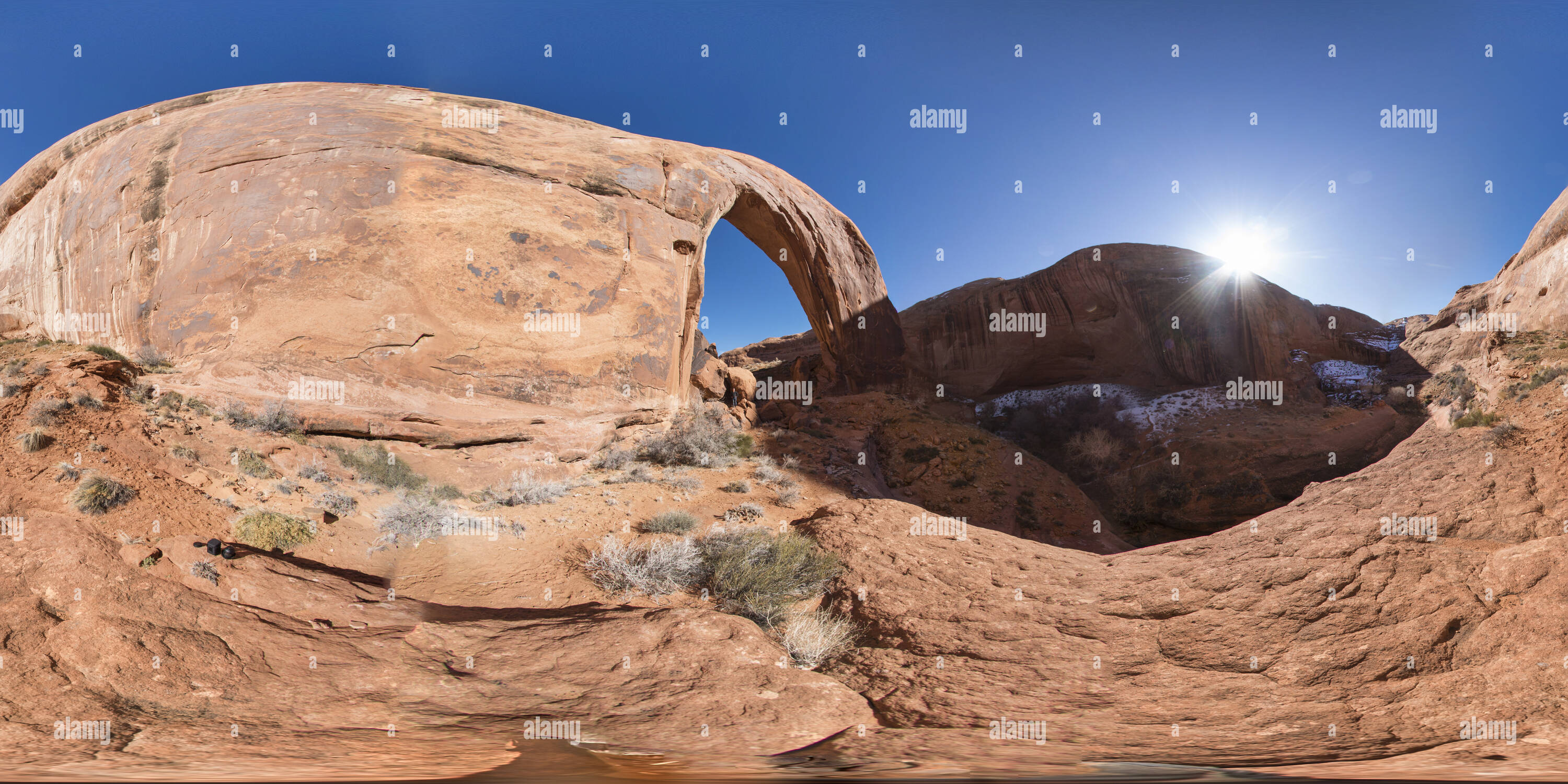 360 Grad Panorama Ansicht von Broken Bow Arch