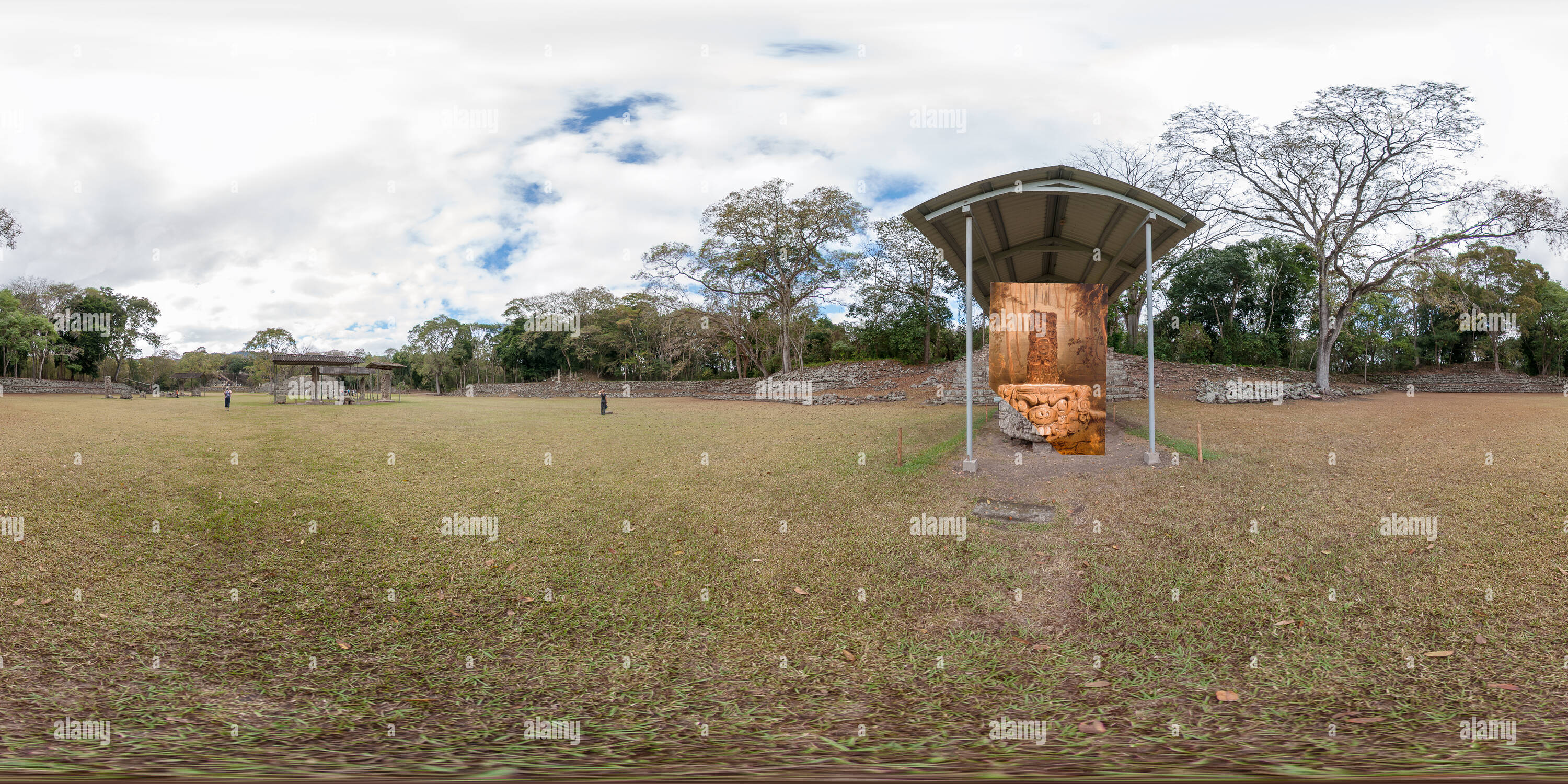 360 Grad Panorama Ansicht von Copan mit catherwood Overlay