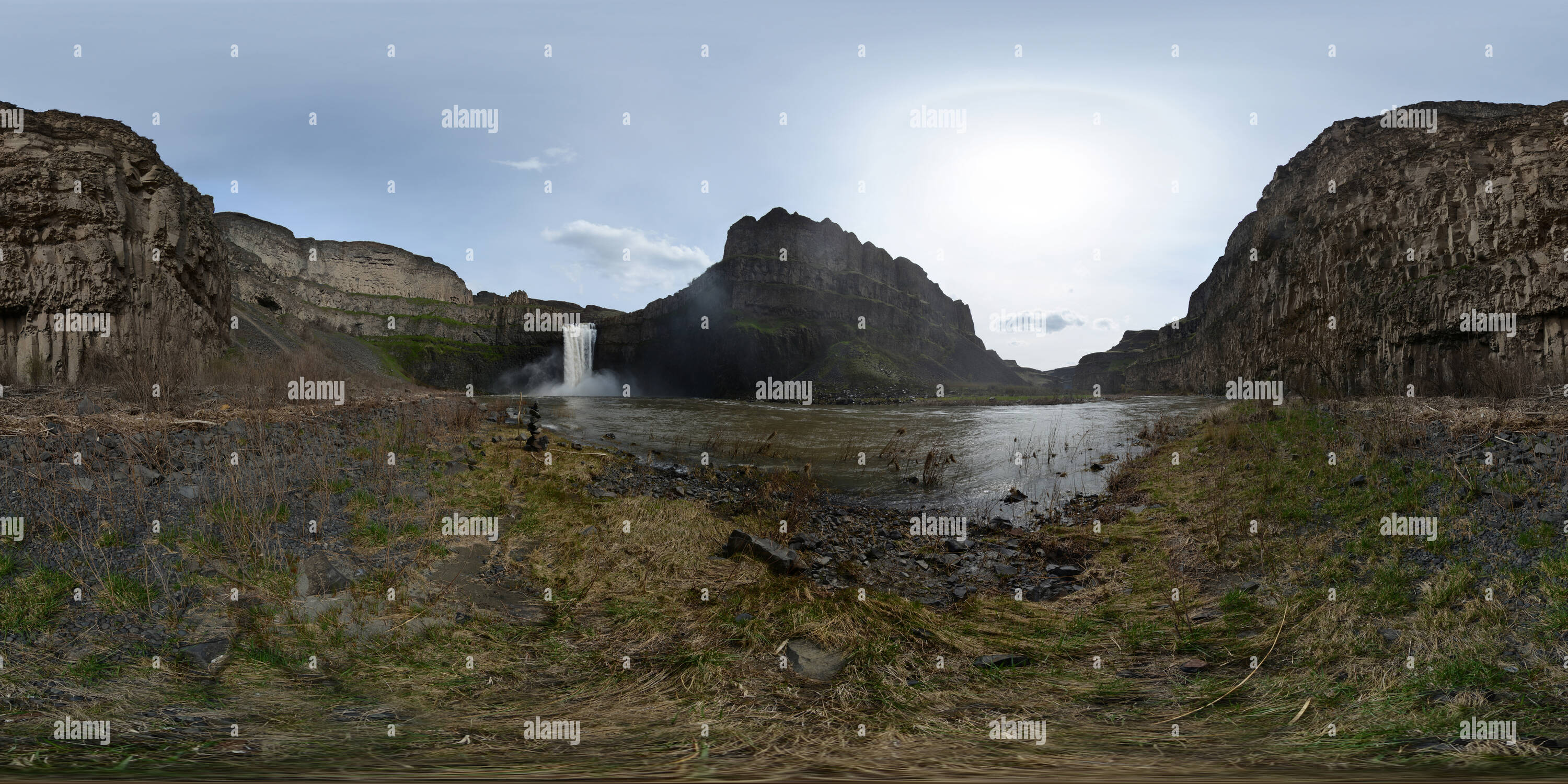 360 Grad Panorama Ansicht von Palouse Falls-Palouse Falls State Park, Washington State, USA