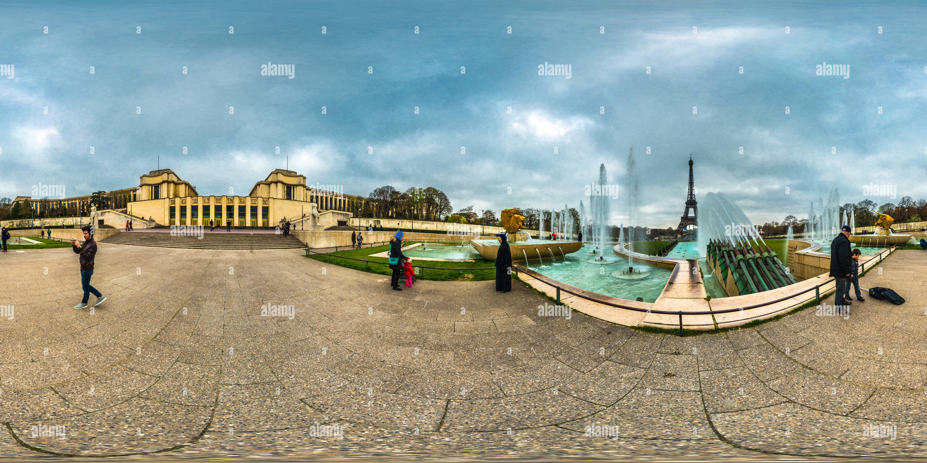 360 Grad Panorama Ansicht von Jardins du Trocadéro