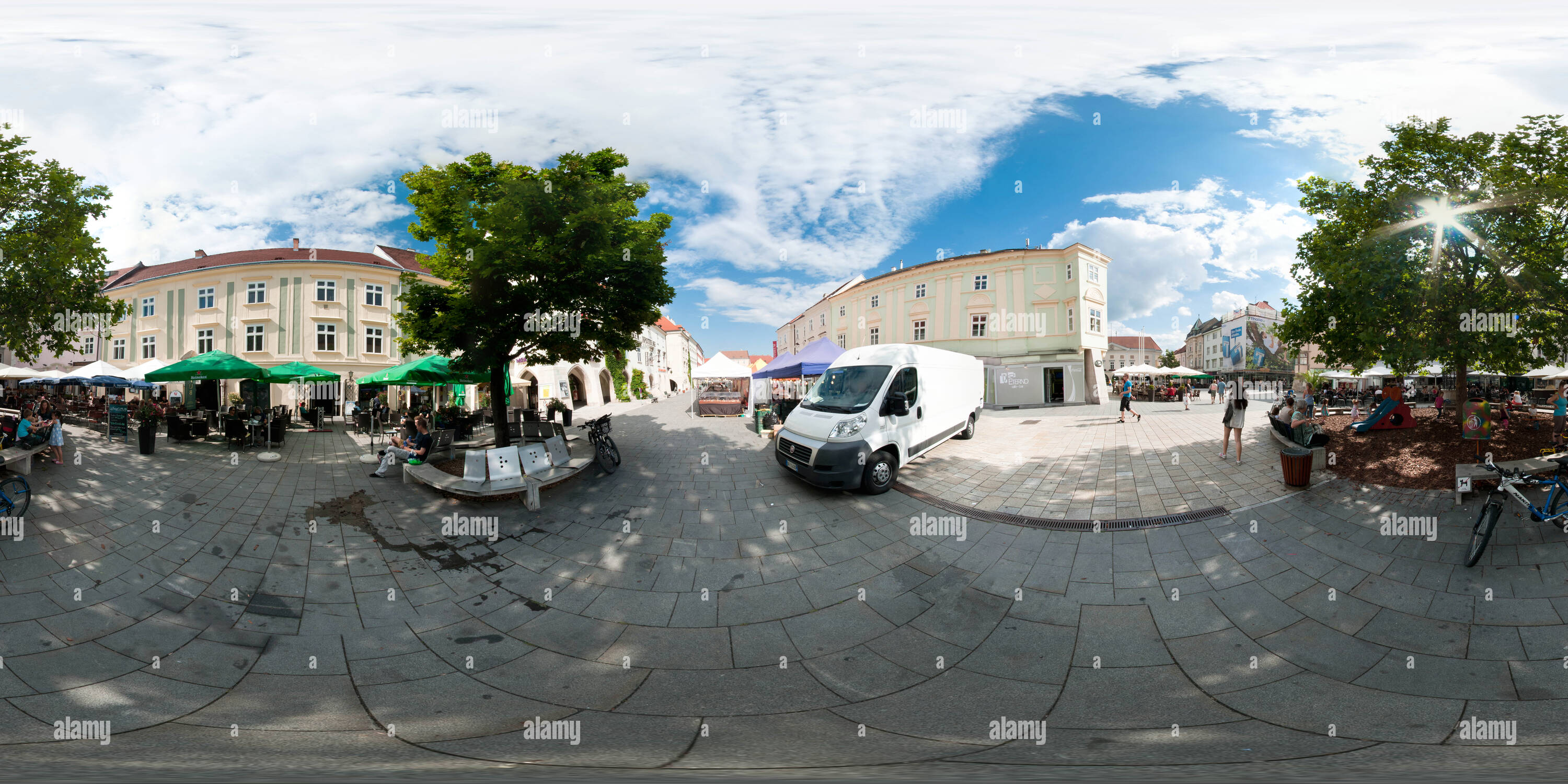 360 Grad Panorama Ansicht von Wr. Neustadt - italienischen Markt