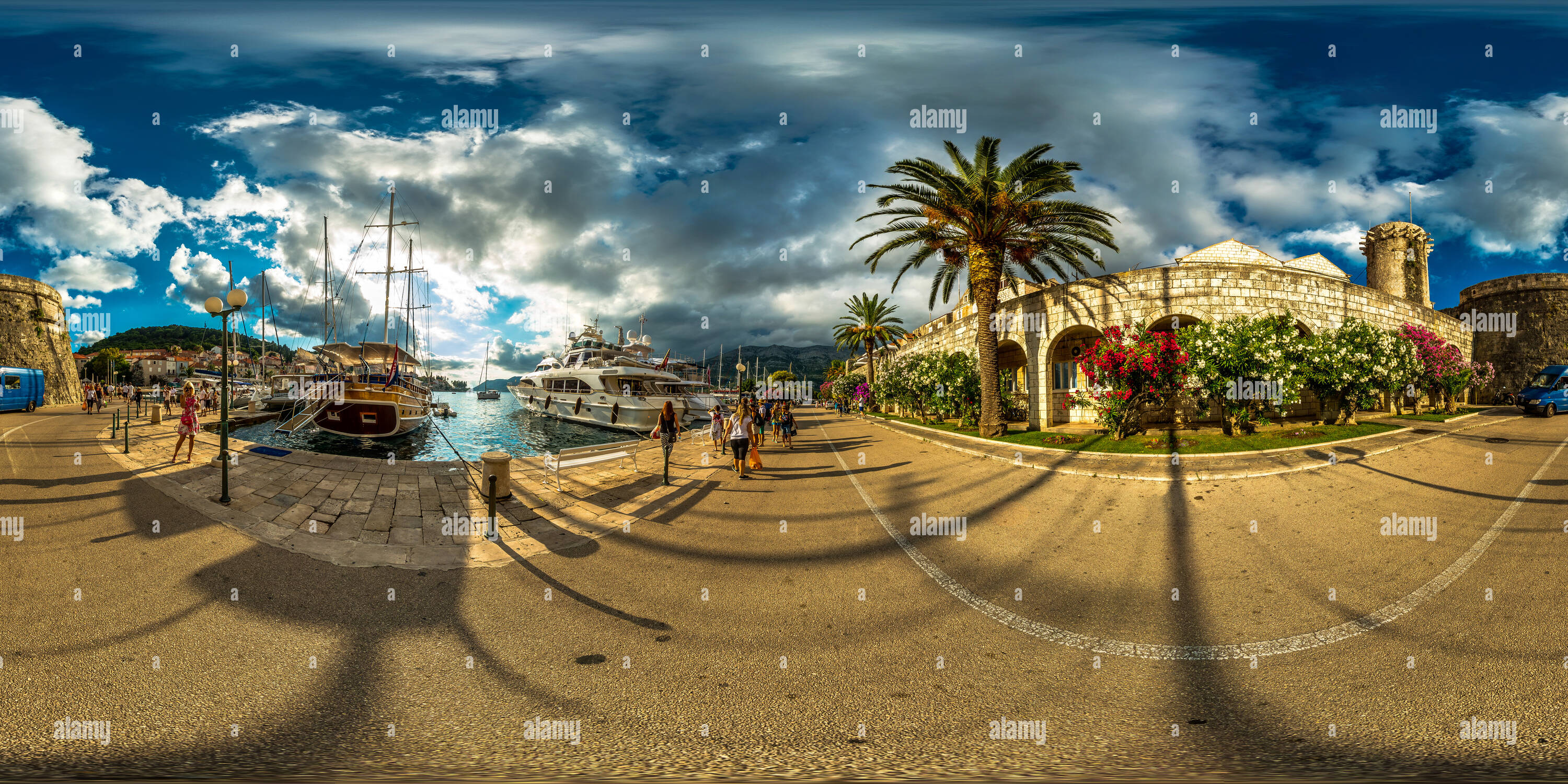 360 Grad Panorama Ansicht von Korčula - West Side