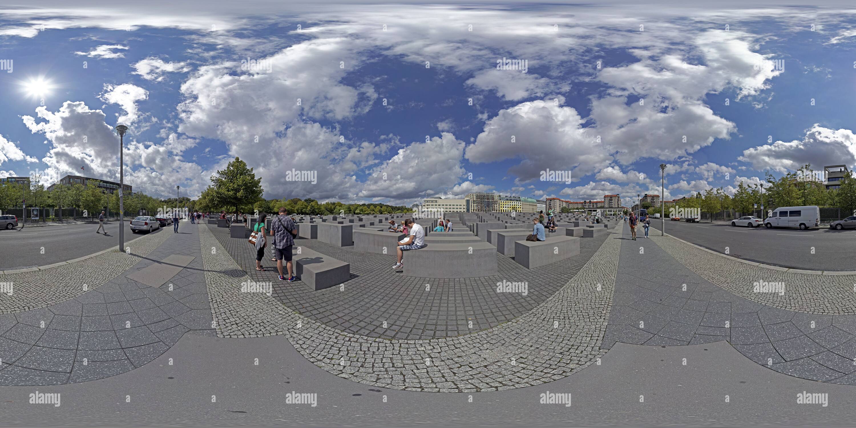 360 Grad Panorama Ansicht von Denkmal für die ermordeten Juden Europas, Anzeigen 4, Berlin