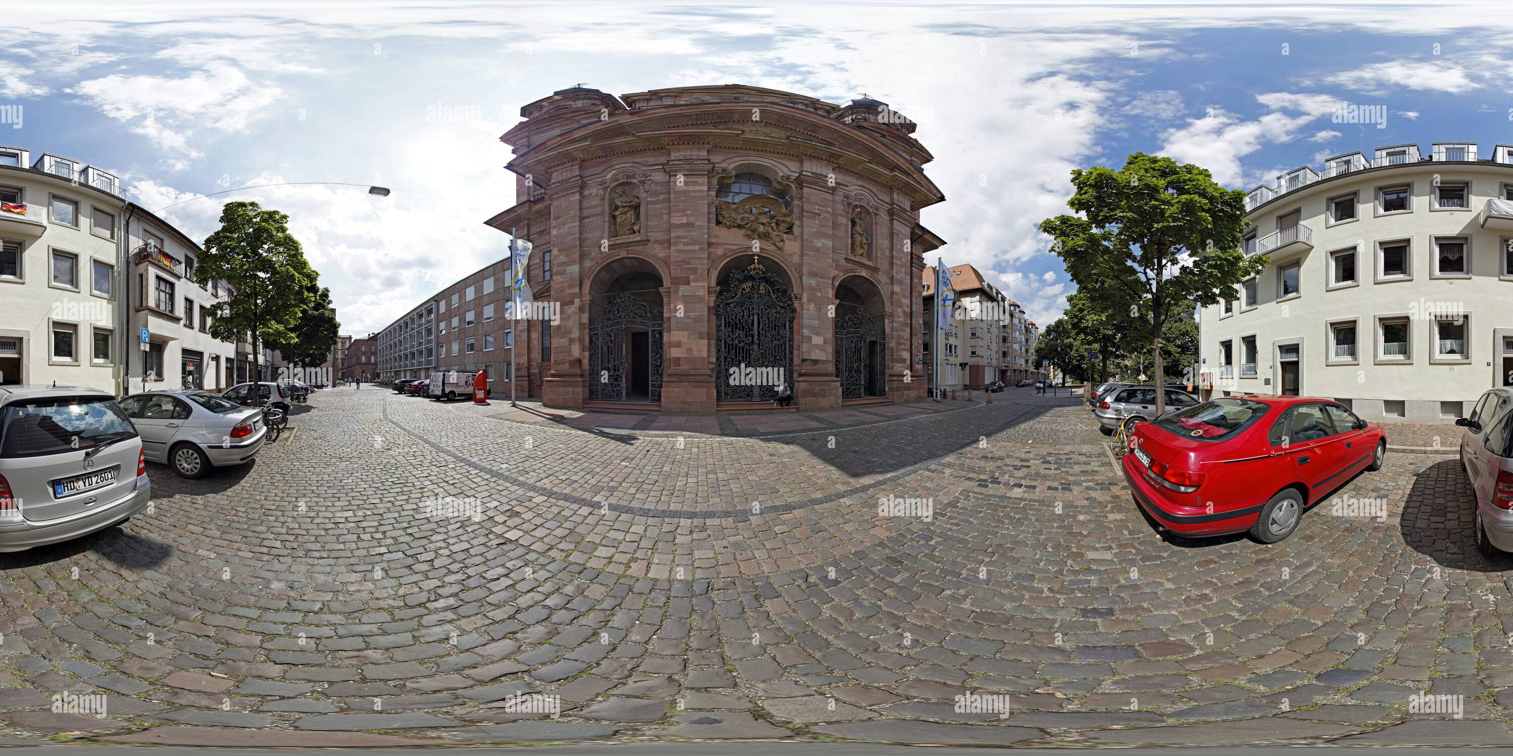 360 Grad Panorama Ansicht von Jesuitenkirche, Mannheim