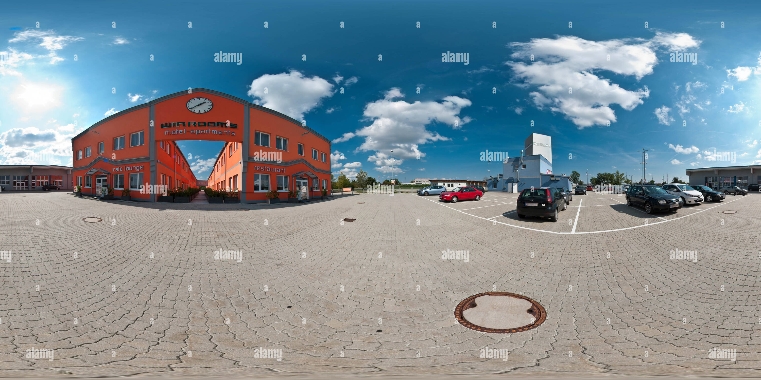 360 Grad Panorama Ansicht von Winrooms Parkplatz