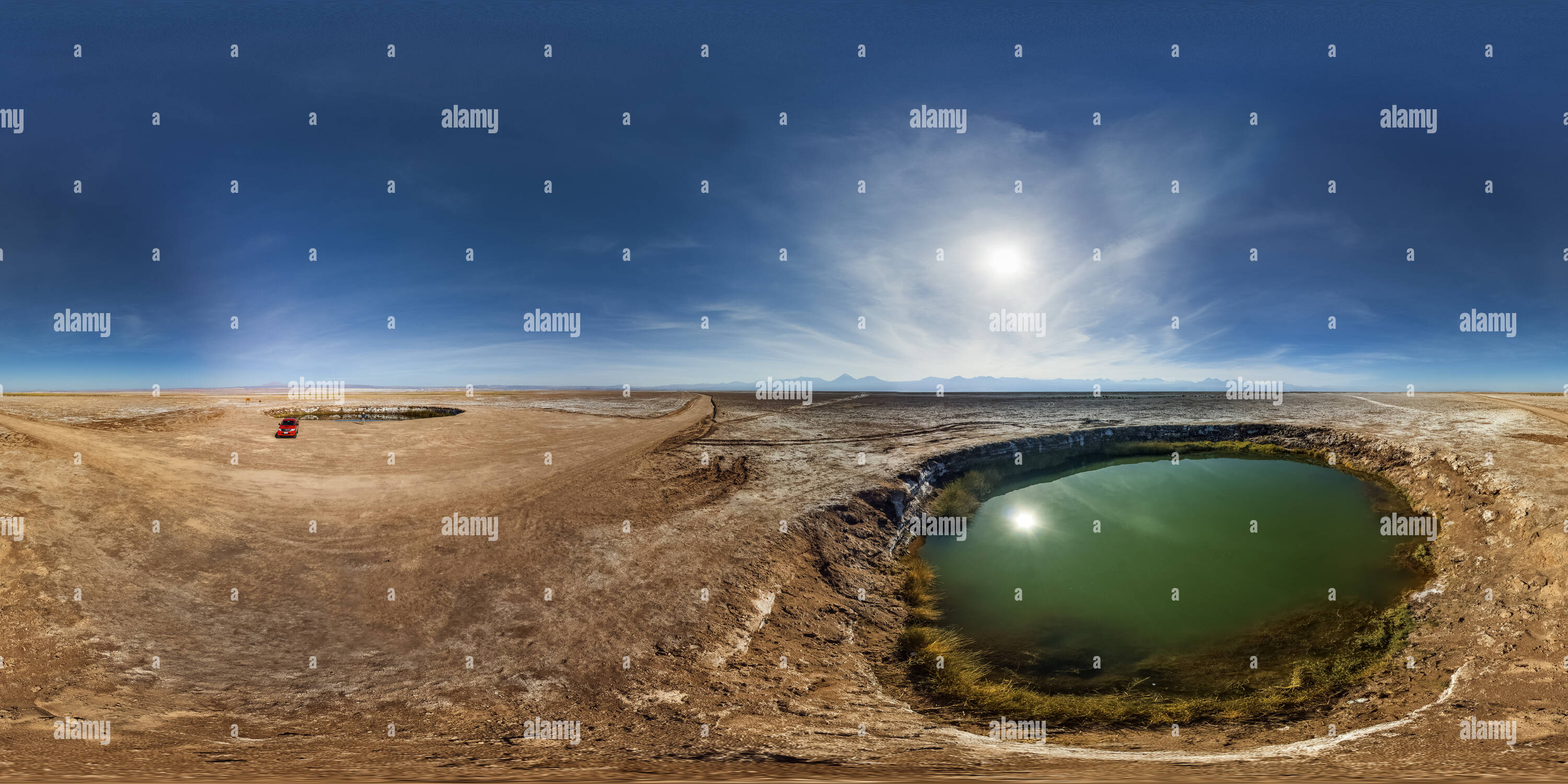 360 Grad Panorama Ansicht von Ojos del Salar