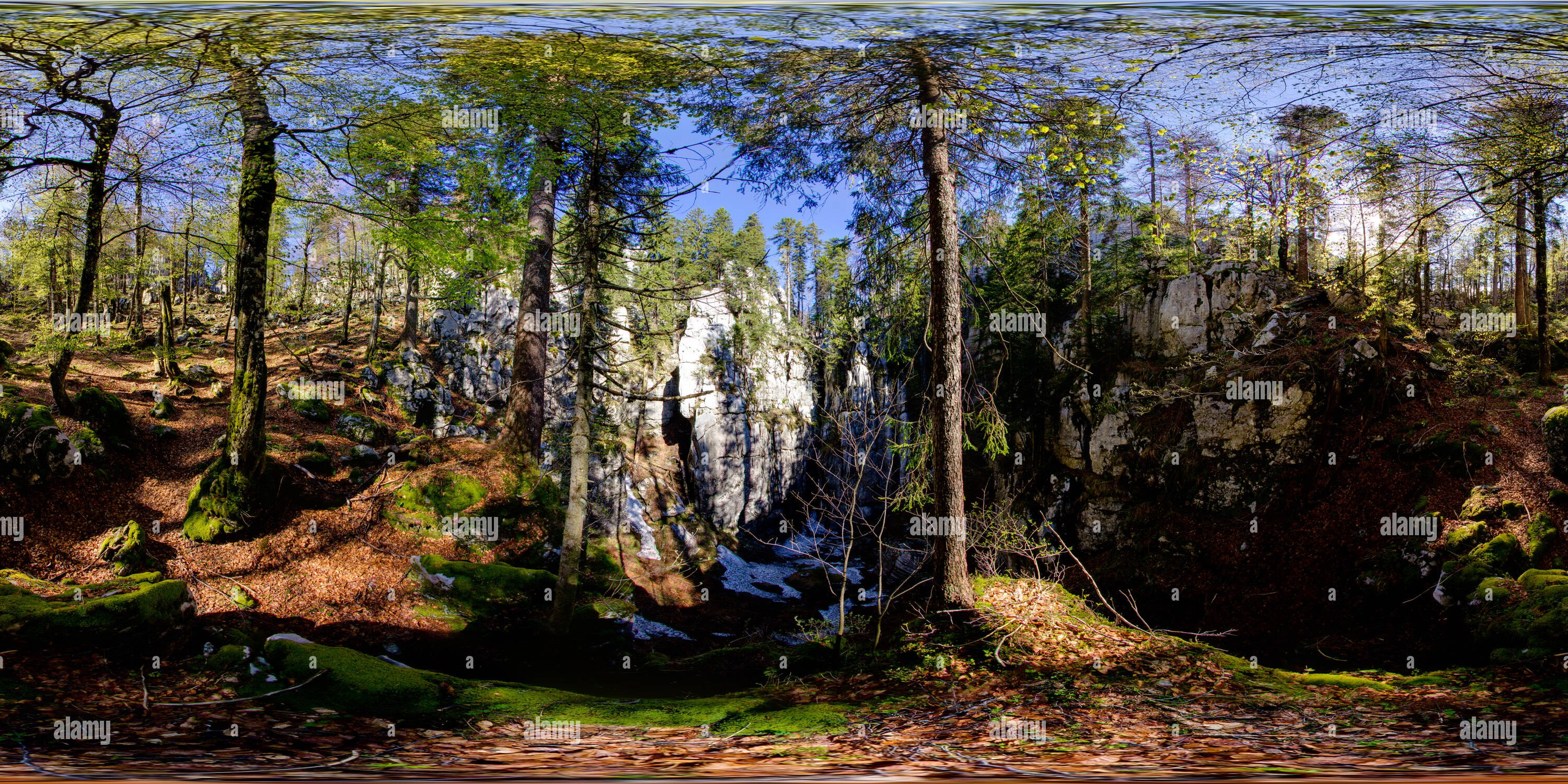 360 Grad Panorama Ansicht von Samarske stijene, južna werden in (packsattel Felsen, Gruppe Süd) - 1.