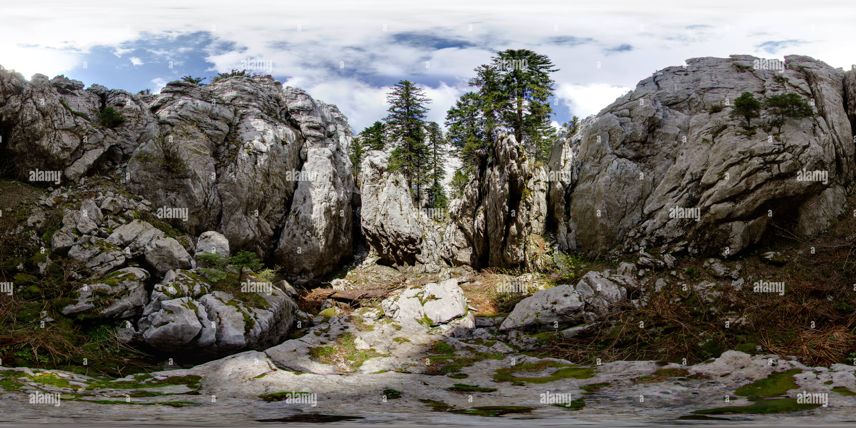 360 Grad Panorama Ansicht von Samarske stijene, južna werden in (packsattel Felsen, Gruppe Süd) - 4.