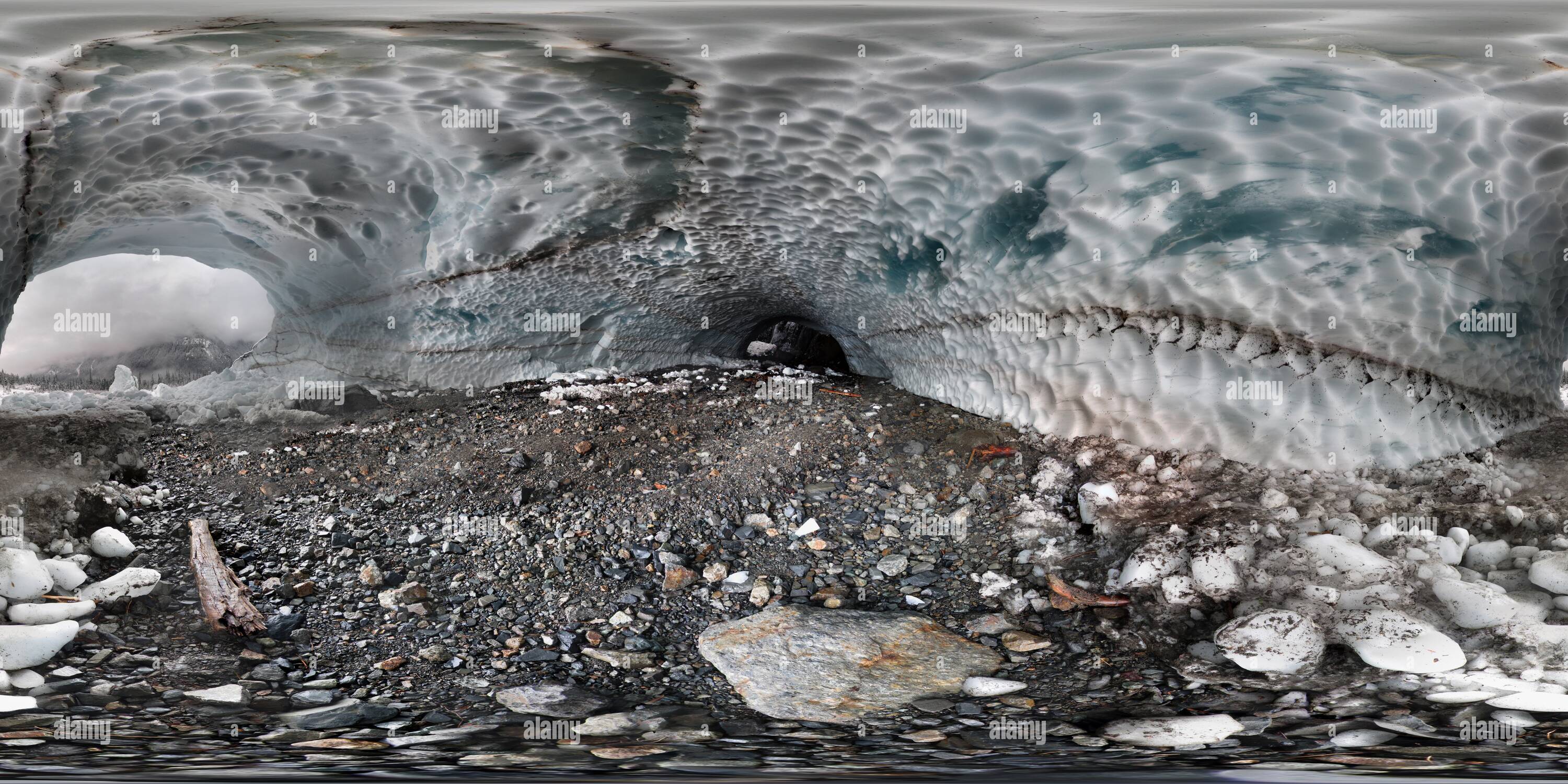 360 Grad Panorama Ansicht von Vier großen Eishöhlen (Inneres), Silverton, WA, USA [2]