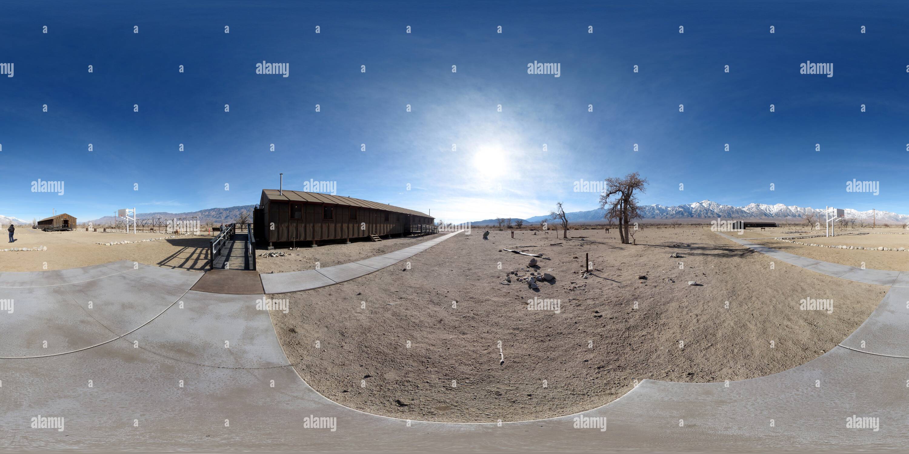 360 Grad Panorama Ansicht von Manzanar NHS-Block 14.