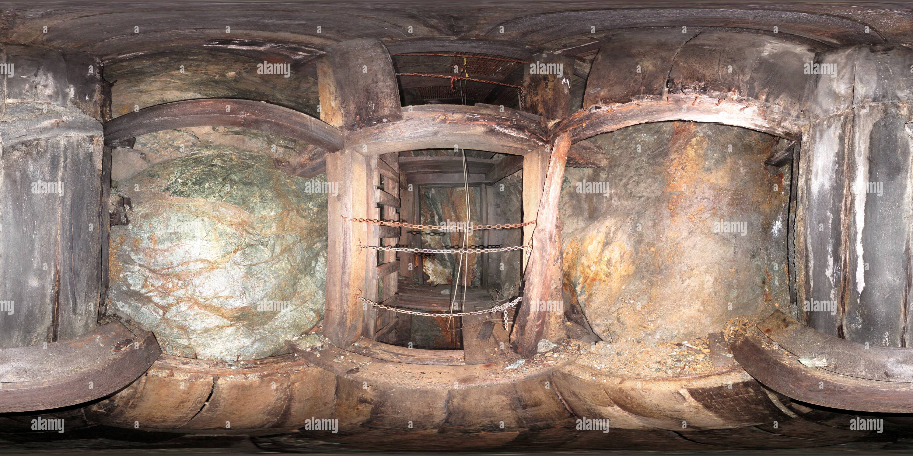 360 Grad Panorama Ansicht von Houghton Mine - 800 Ebene sekundäre escape Erz Rutsche