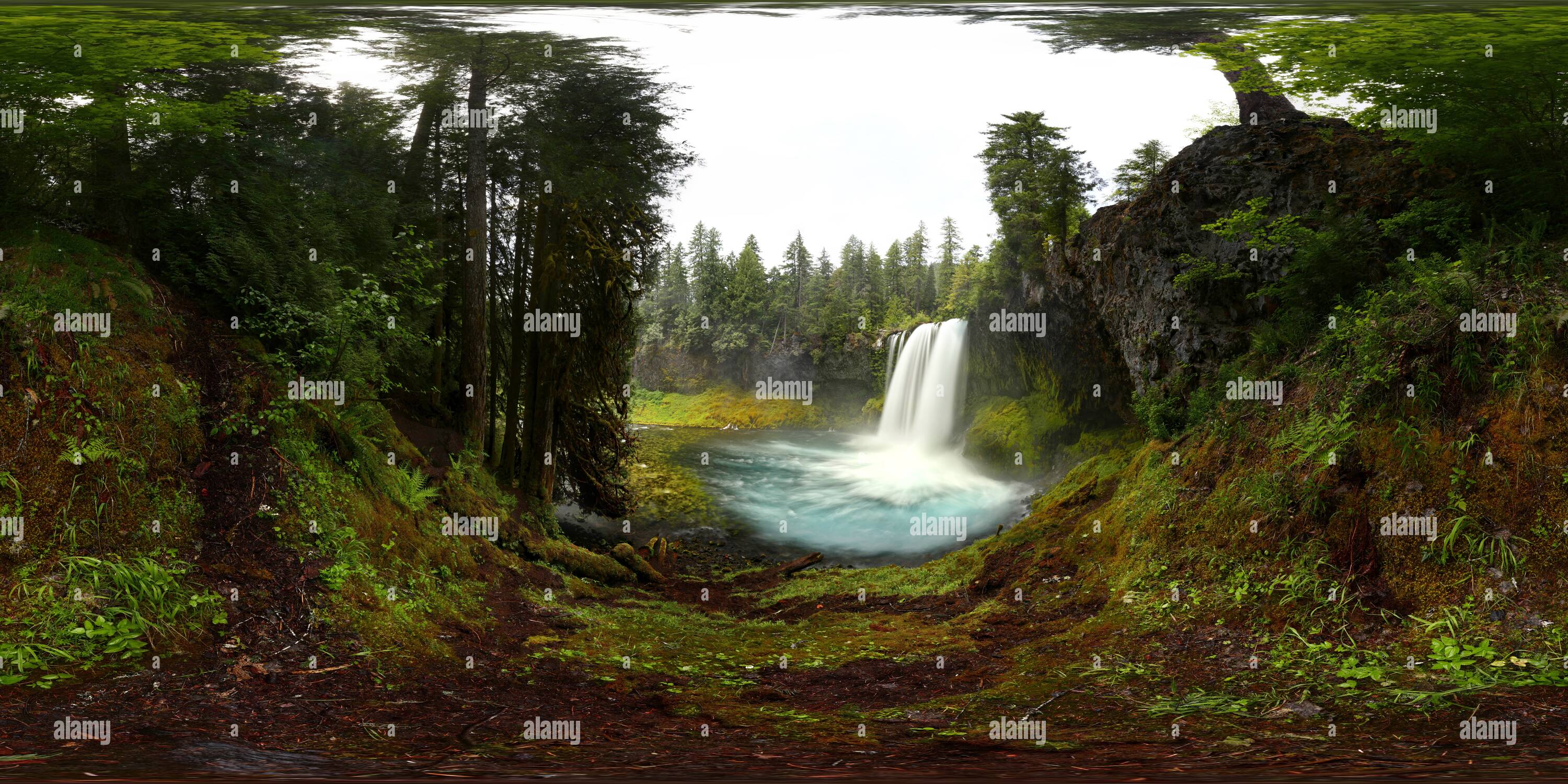 360 Grad Panorama Ansicht von Koosah fällt, McKenzie River ODER, USA