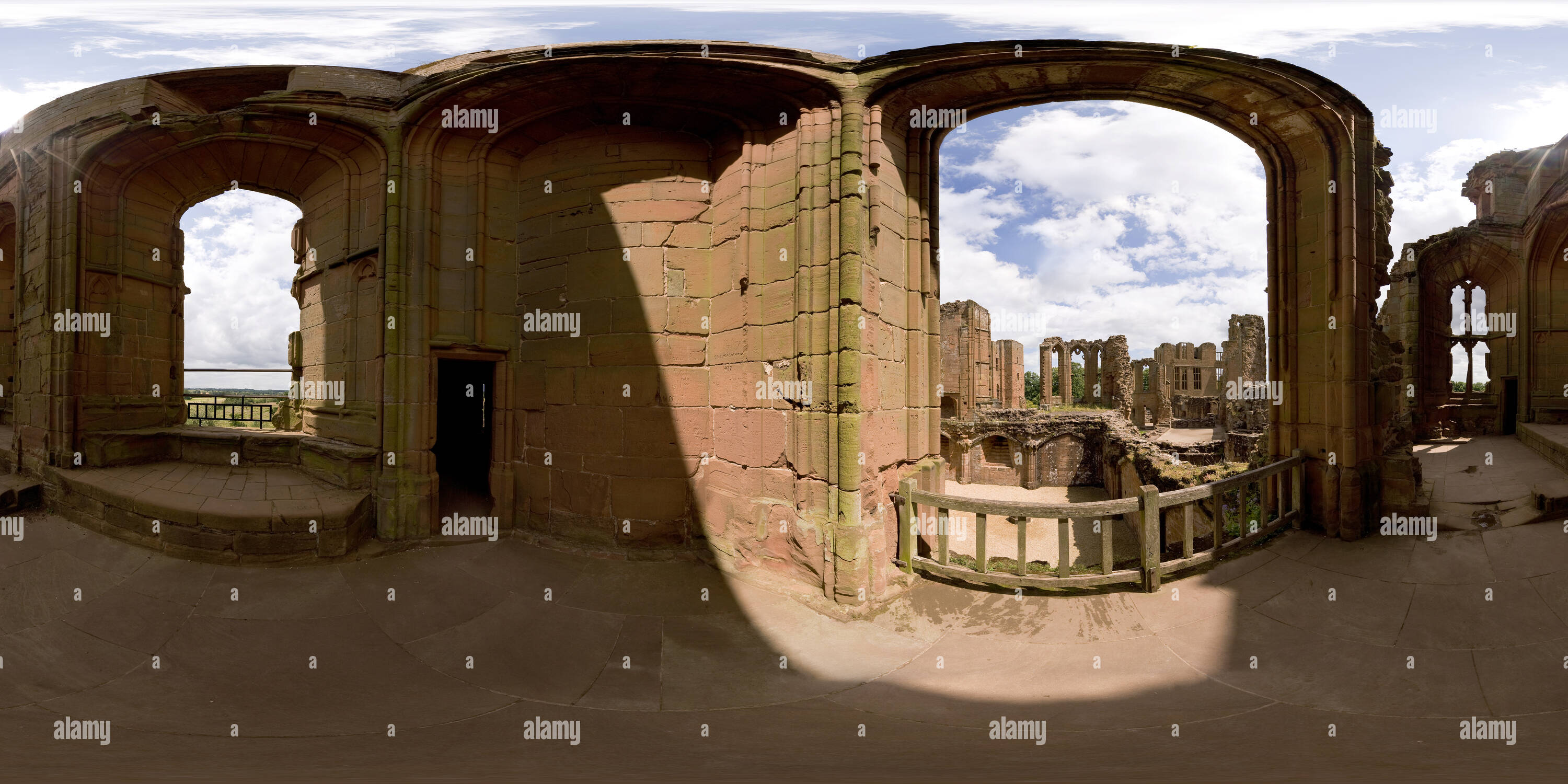 360 Grad Panorama Ansicht von Schloss Kenilworth großer Saal