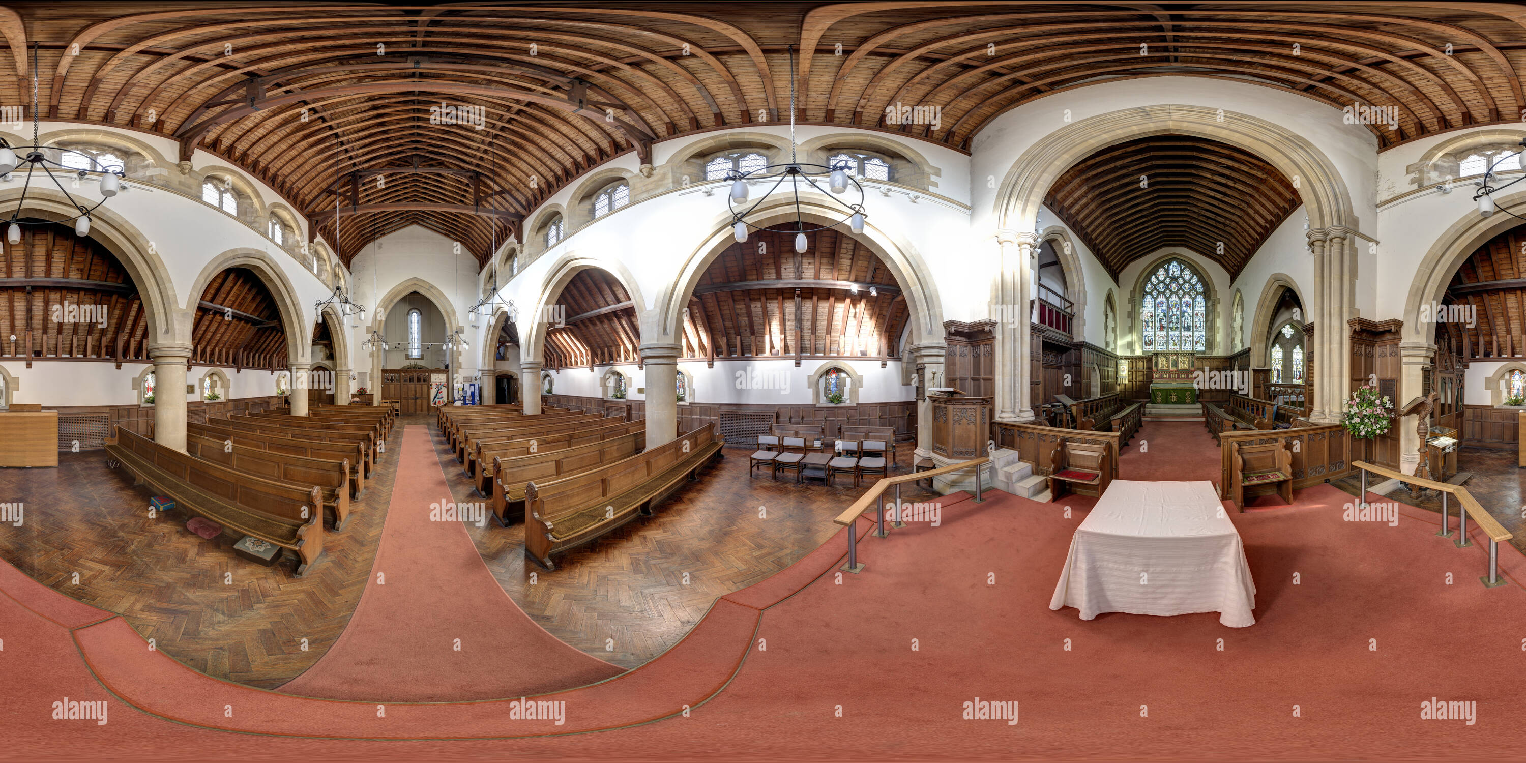 360 Grad Panorama Ansicht von St Leonards Kirche, Turners Hill, Sussex